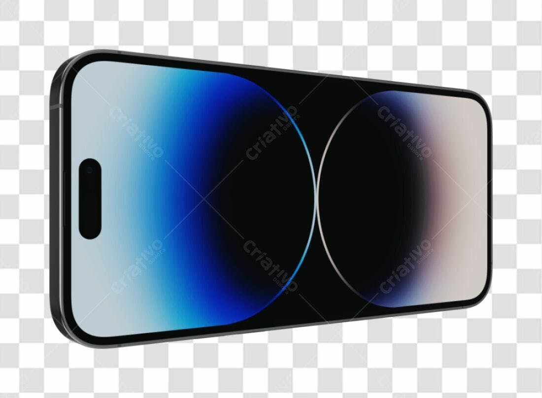 Mockup Smartphone Tela Azul PNG com fundo transparente