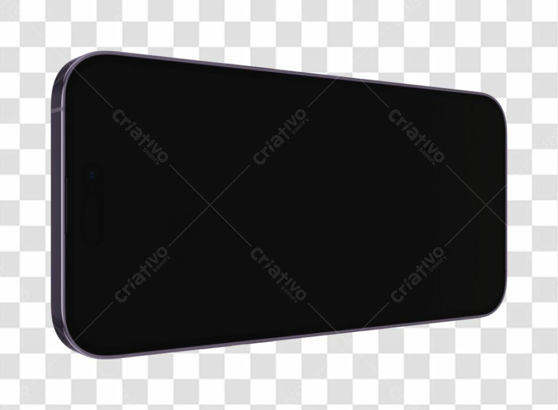 Mockup Smartphone Preto PNG com fundo transparente