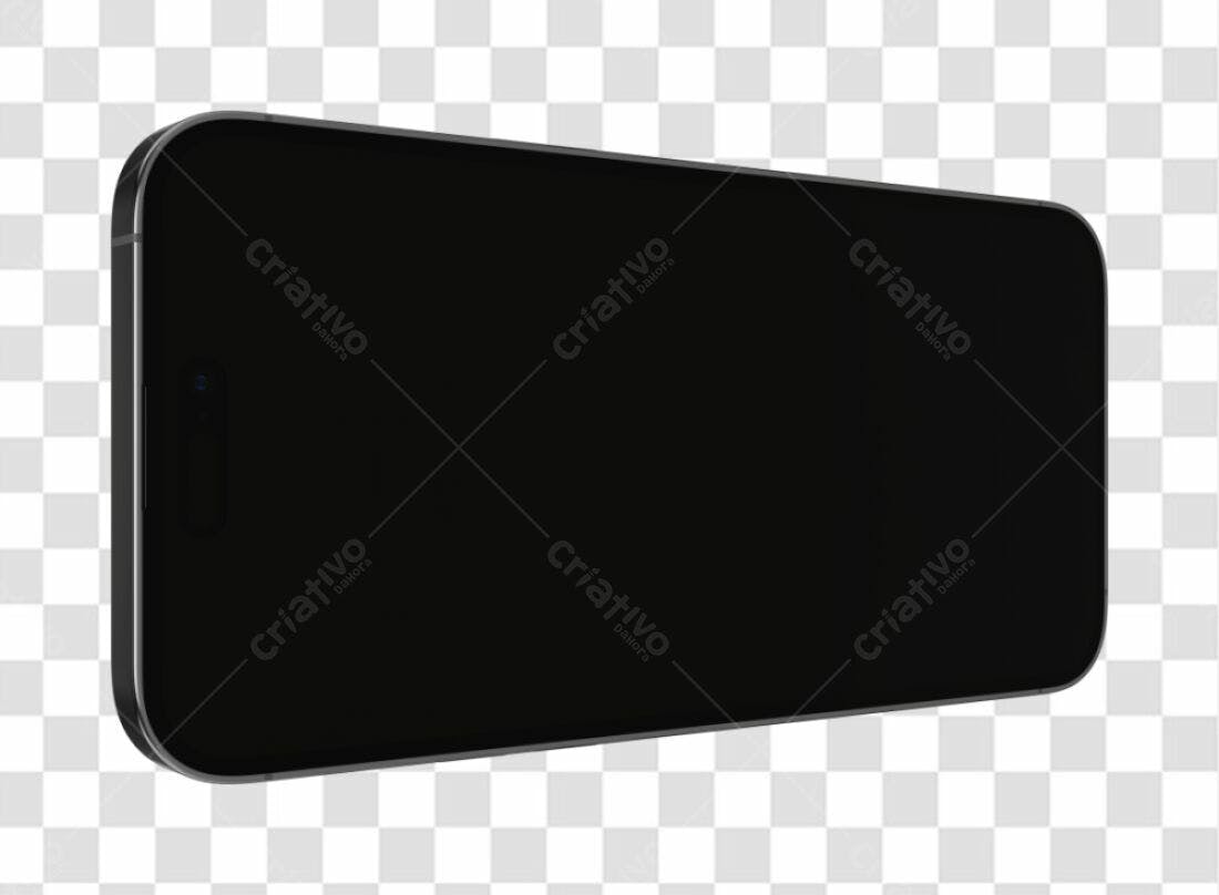 Mockup Smartphone Preto PNG com fundo transparente