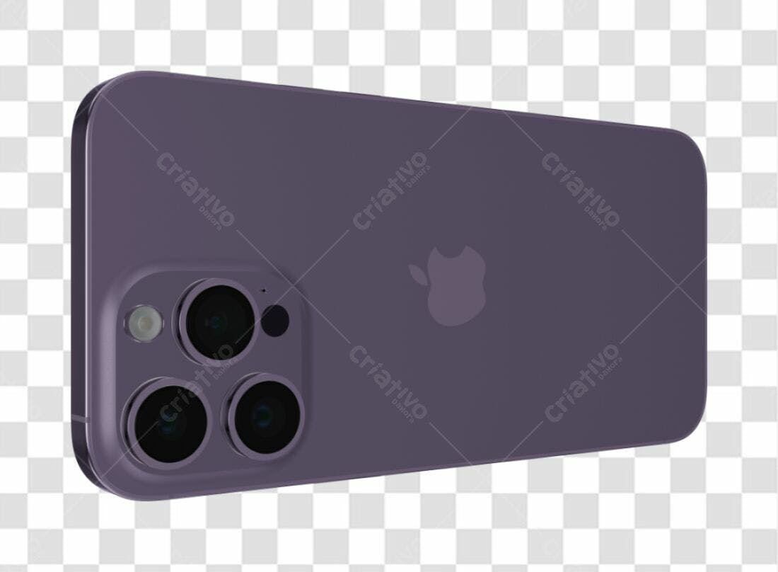 Mockup iPhone Roxo PNG com fundo transparente