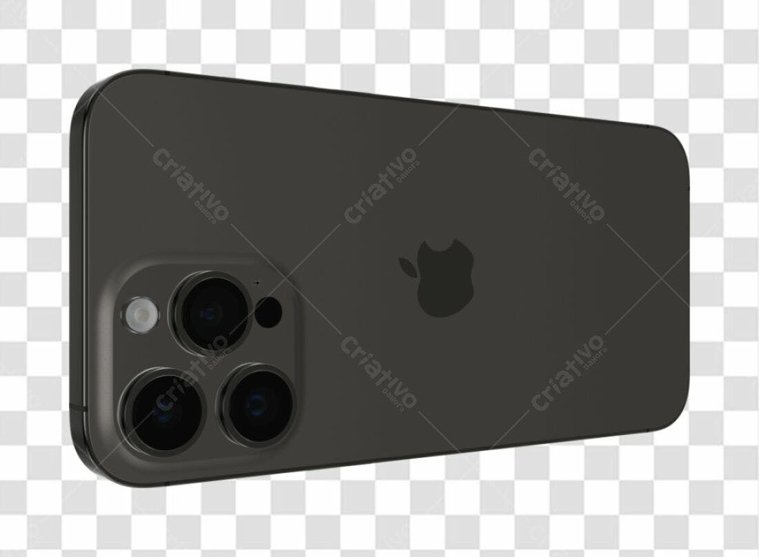 Mockup iPhone Preto PNG com fundo transparente