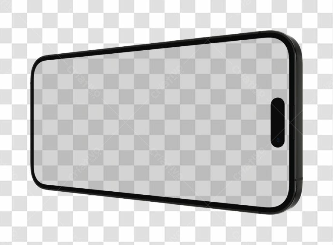 Mockup Smartphone Preto PNG com fundo transparente