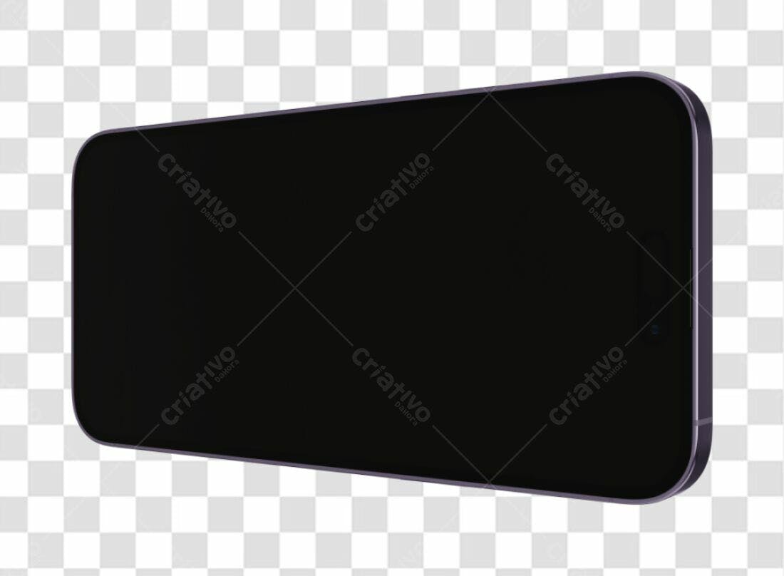 Mockup Celular Tela Preta PNG com fundo transparente