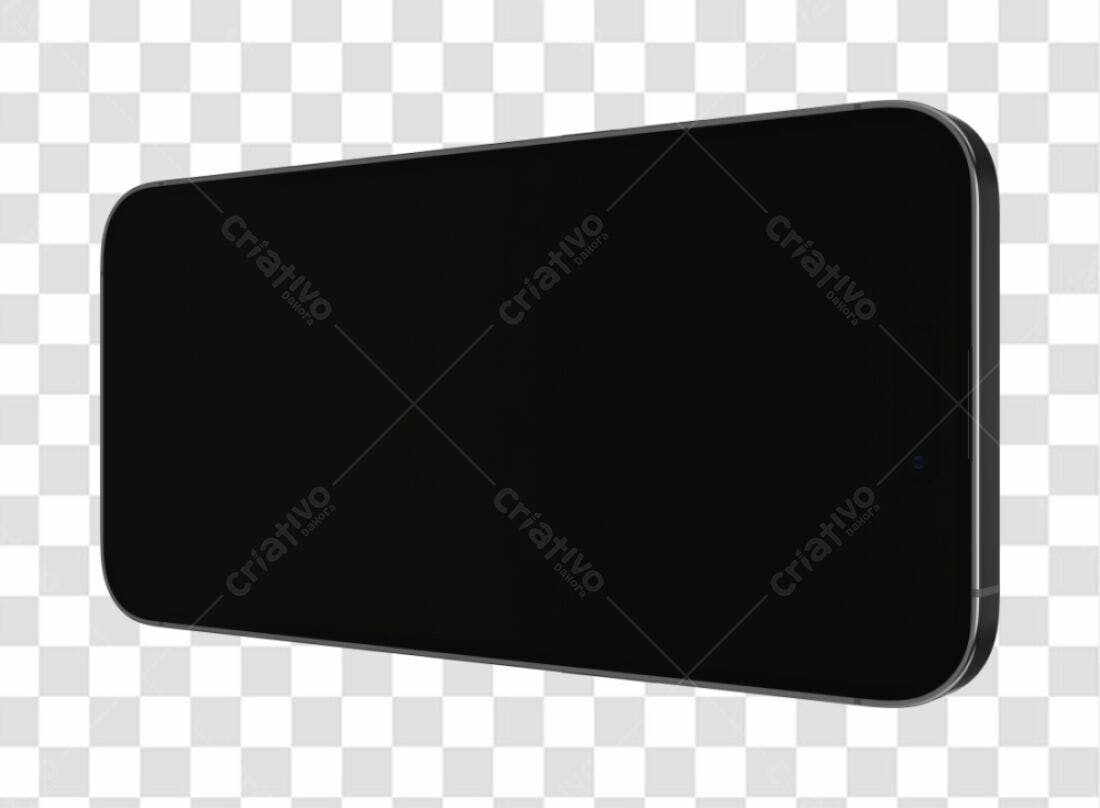 Mockup Smartphone Preto PNG com fundo transparente