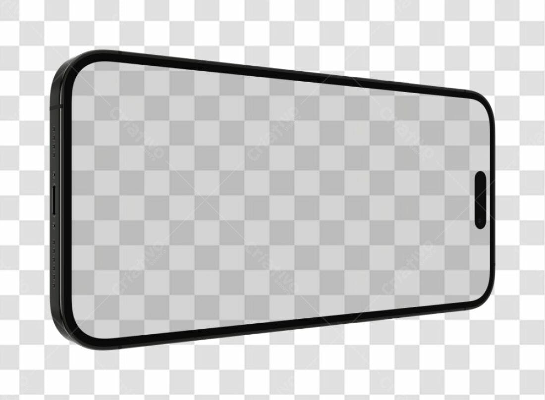 Mockup Smartphone Preto PNG com fundo transparente