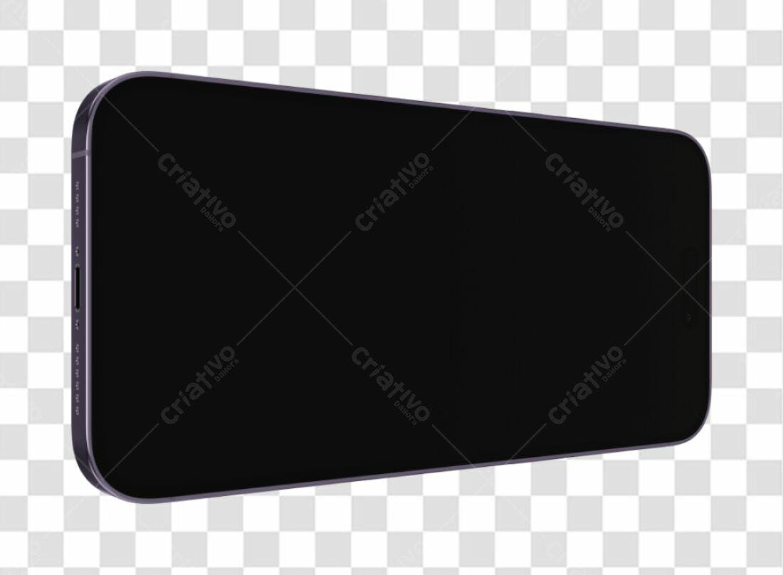 Mockup Smartphone Preto PNG com fundo transparente