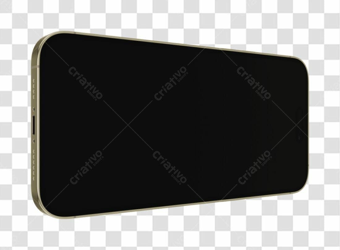 Mockup Smartphone Dourado PNG com fundo transparente