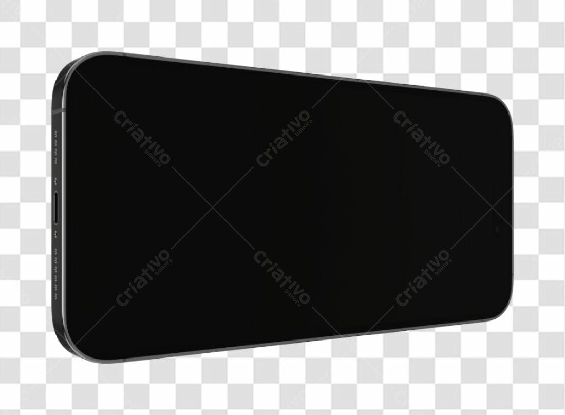 Mockup Smartphone Preto PNG com fundo transparente