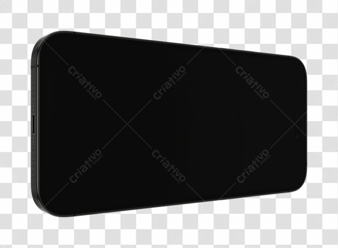 Mockup Smartphone Preto PNG com fundo transparente