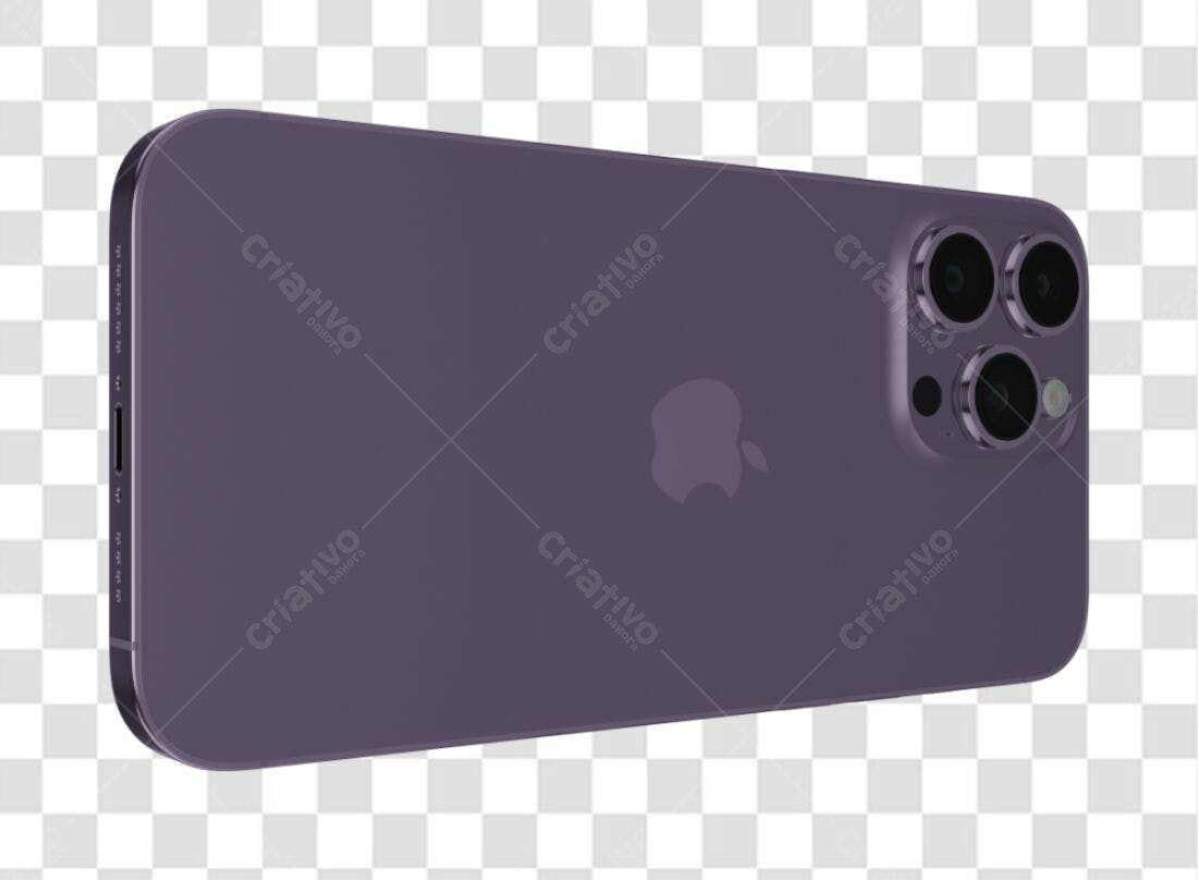 Mockup iPhone Roxo PNG com fundo transparente