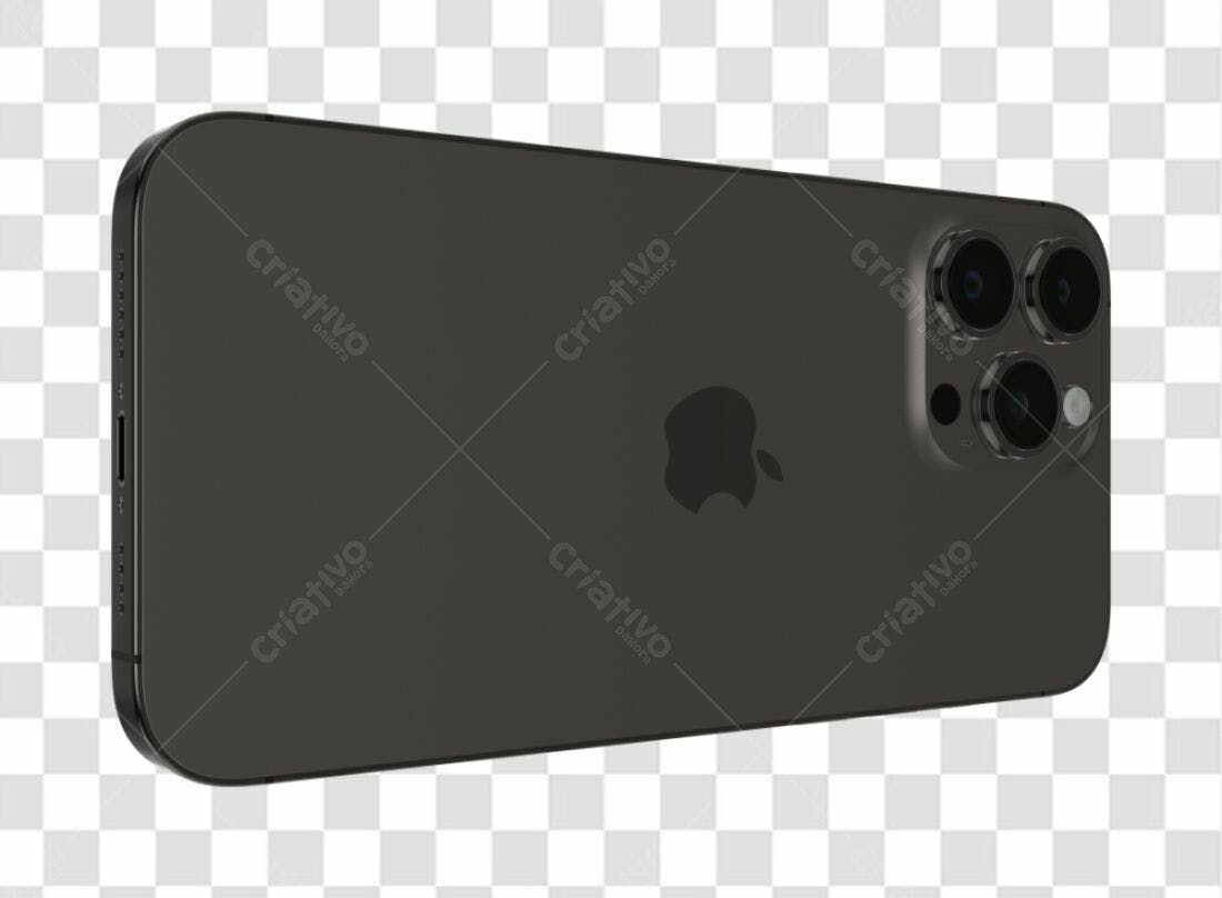 Mockup iPhone Preto PNG com fundo transparente