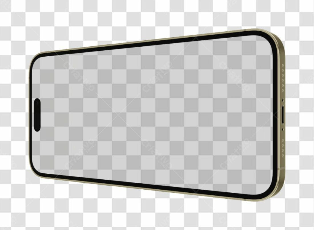 Mockup Celular Dourado PNG com fundo transparente