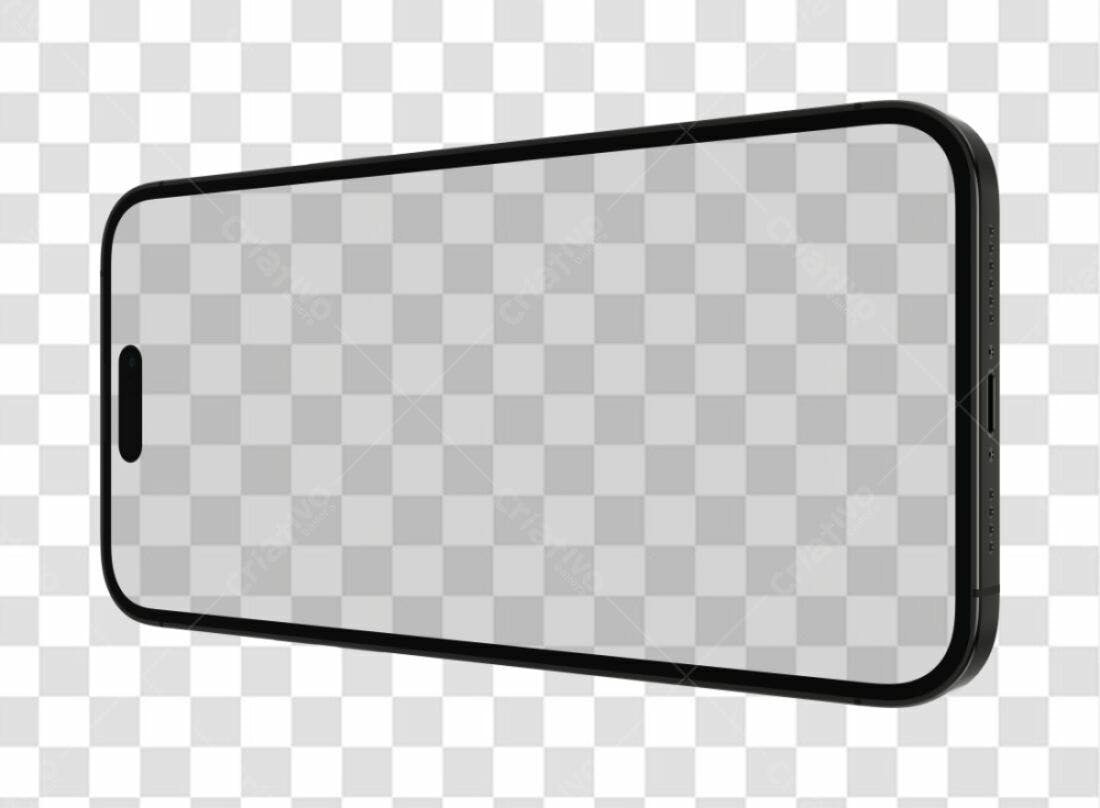 Mockup Smartphone Preto PNG com fundo transparente