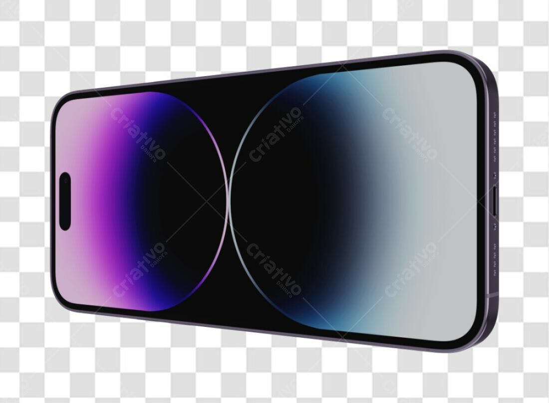 Mockup Smartphone Tela Gradiente PNG com fundo transparente