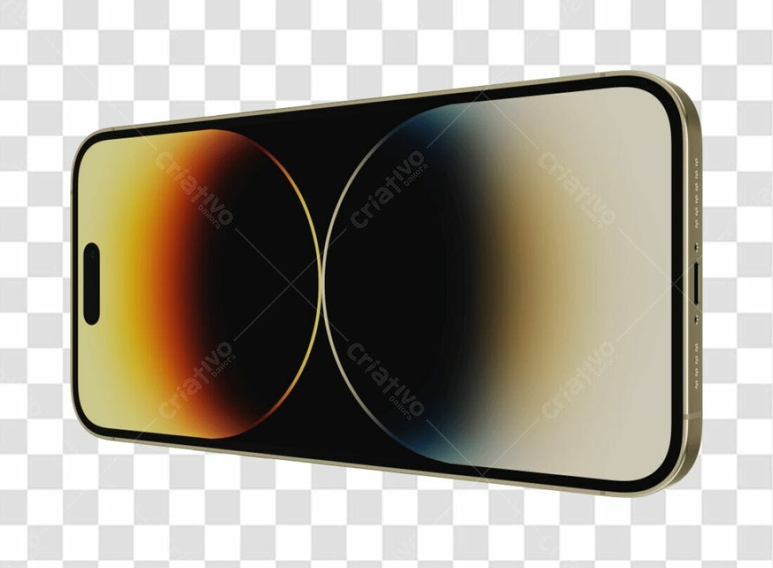 Mockup Celular dourado PNG com fundo transparente