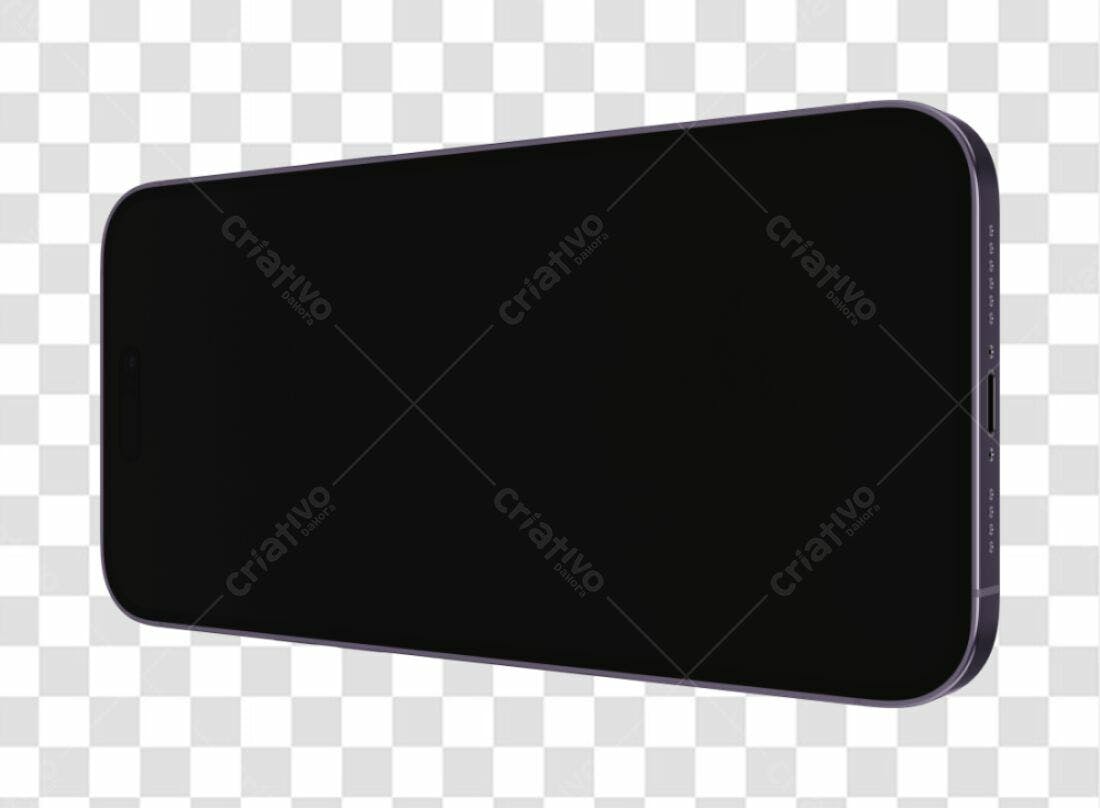 Mockup Smartphone Preto PNG com fundo transparente
