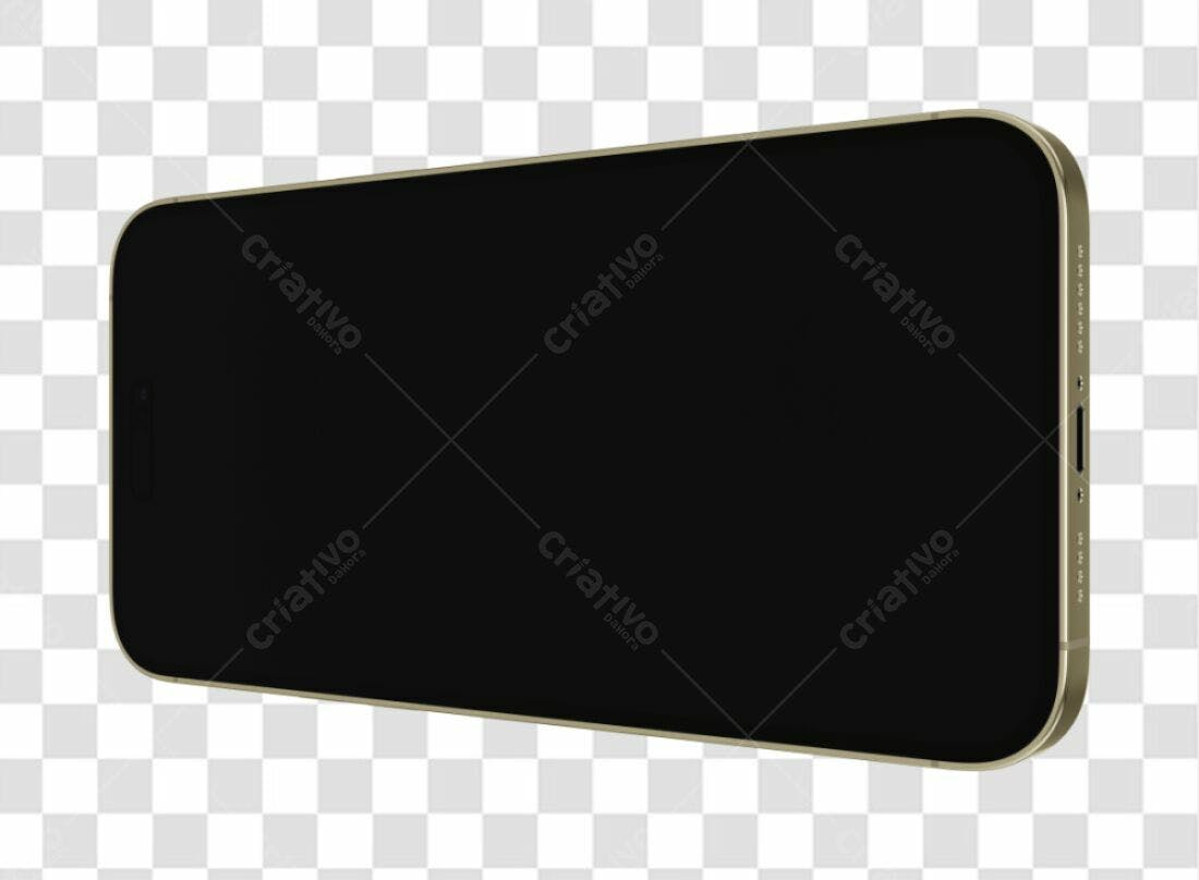 Mockup Smartphone Dourado PNG com fundo transparente