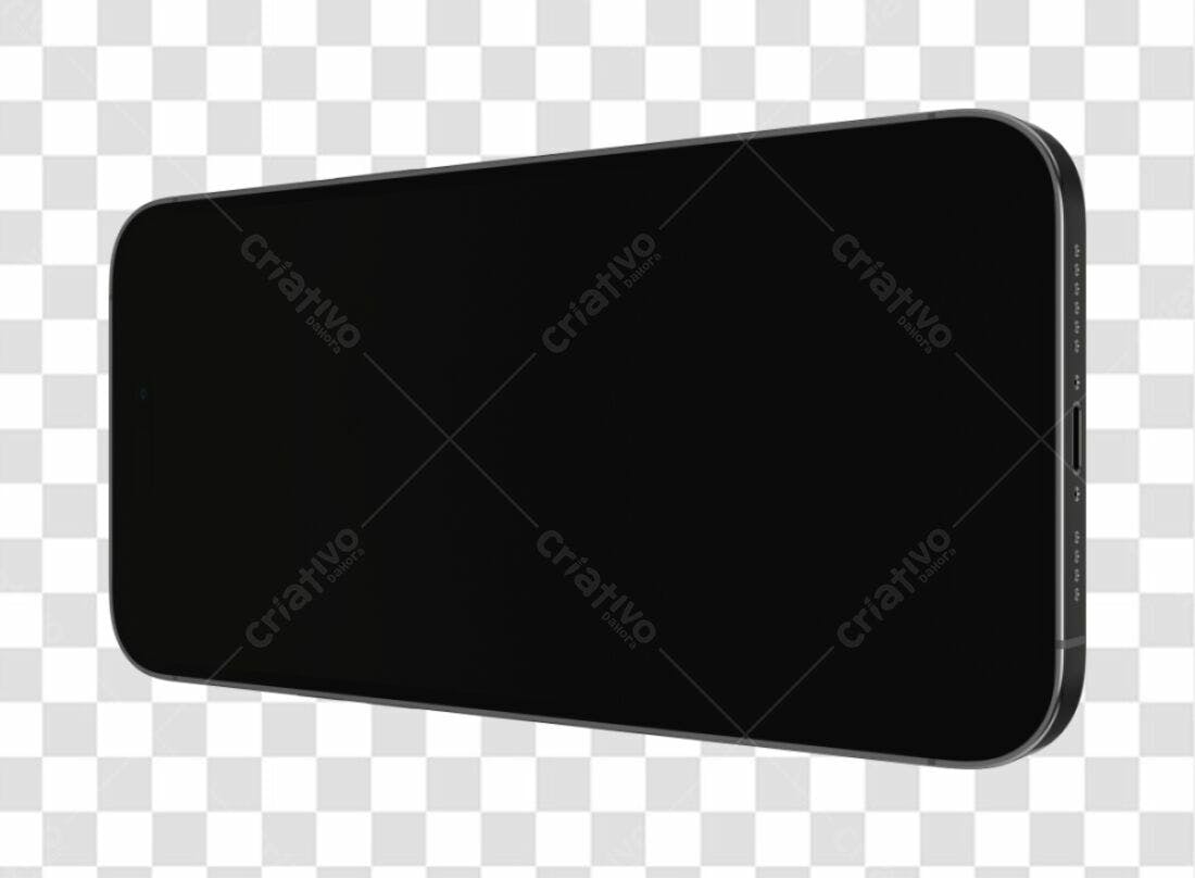 Mockup Smartphone Preto PNG com fundo transparente