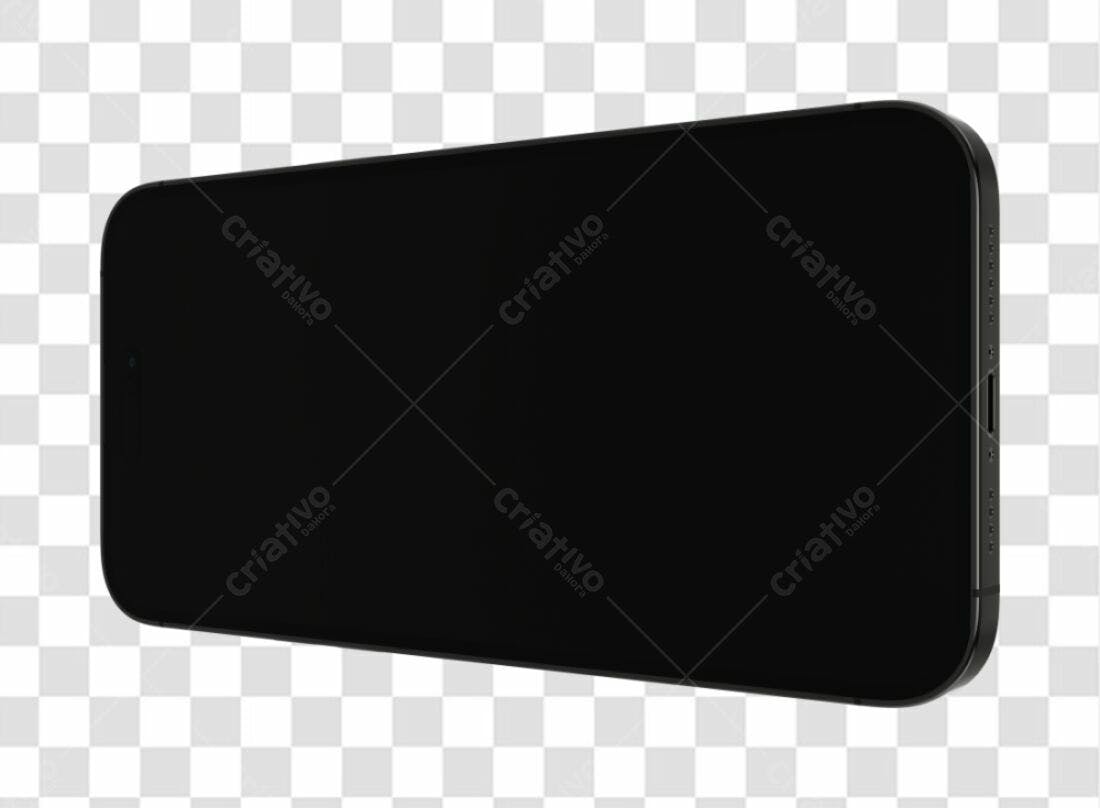 Mockup Smartphone Preto PNG com fundo transparente