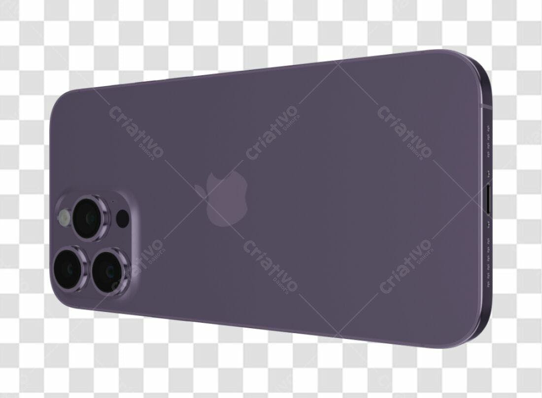 Mockup iPhone Roxo PNG com fundo transparente