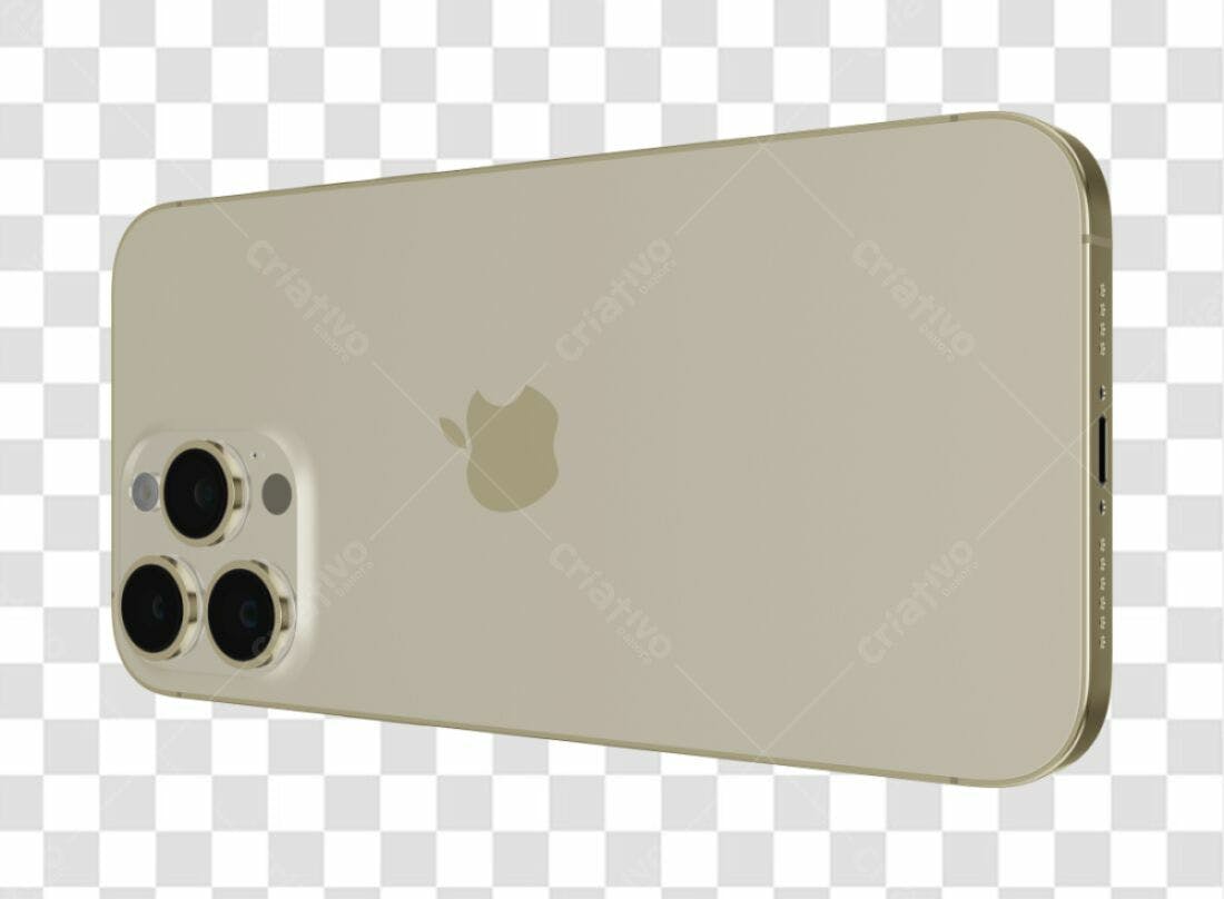 Mockup iPhone Dourado PNG com fundo transparente