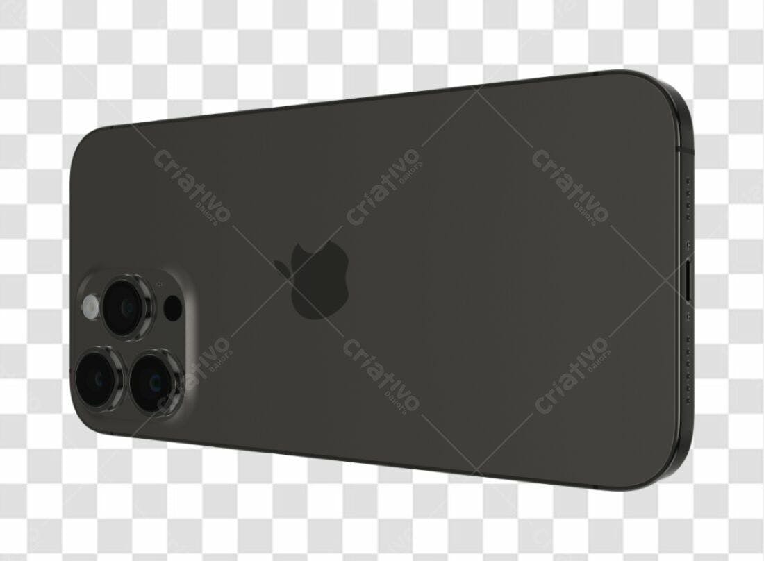 Mockup iPhone Preto PNG com fundo transparente
