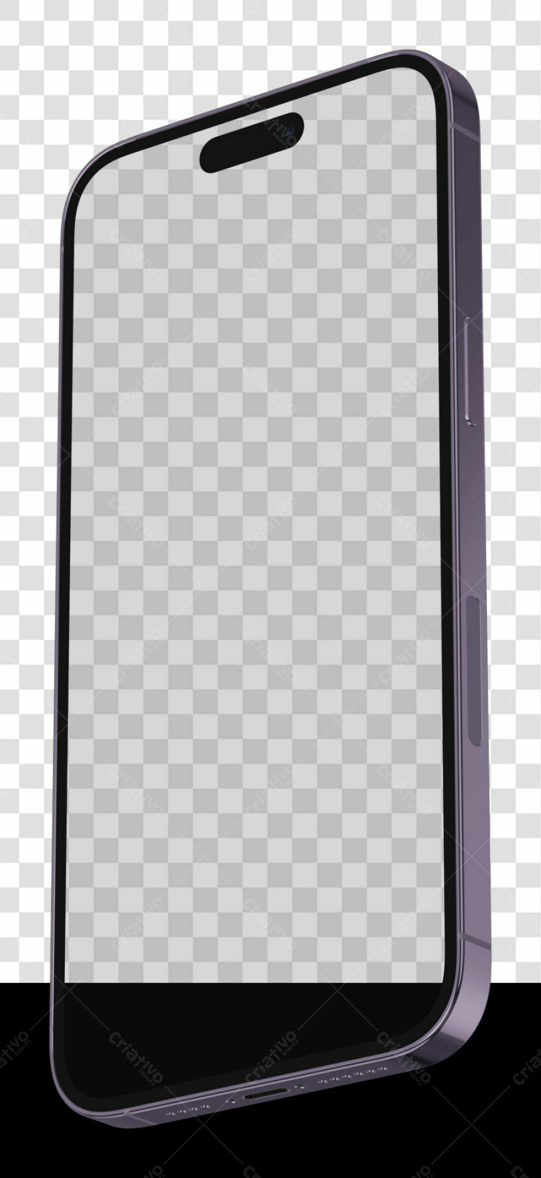 Mockup Celular Roxo PNG com fundo transparente