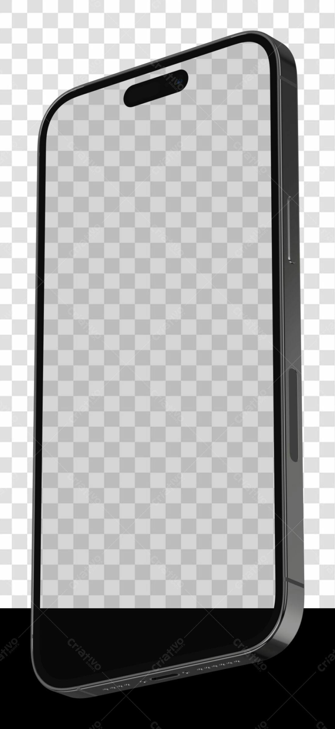 Mockup Smartphone Preto PNG com fundo transparente