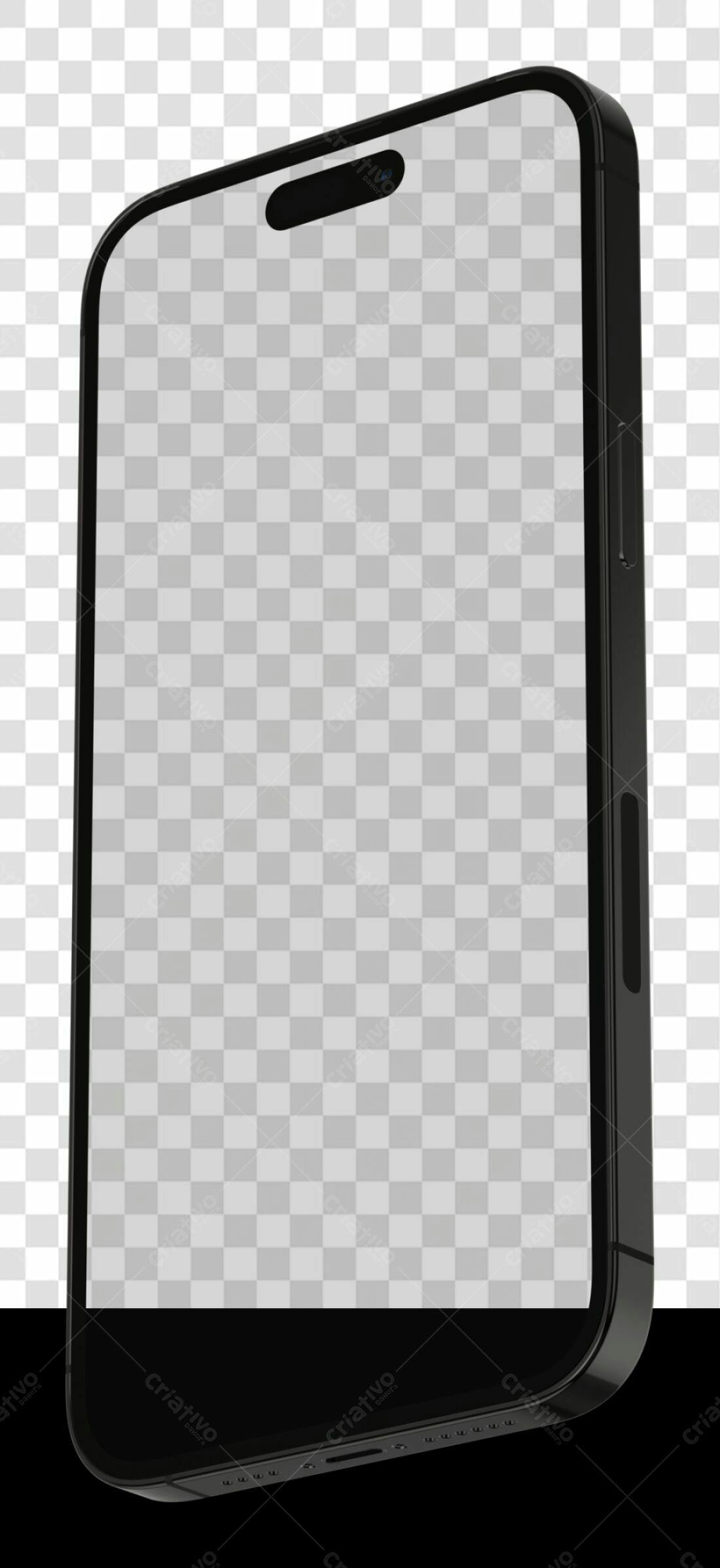 Mockup Smartphone Preto PNG com fundo transparente