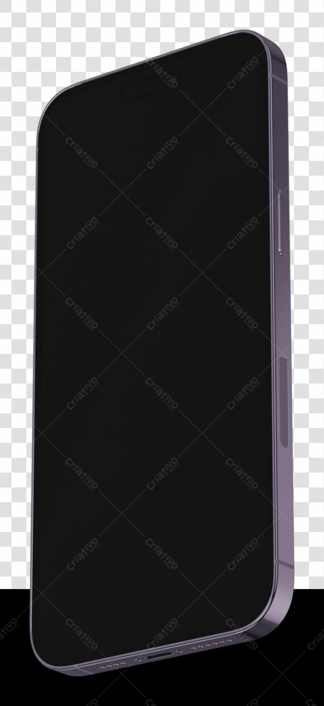 Mockup Smartphone Roxo PNG com fundo transparente