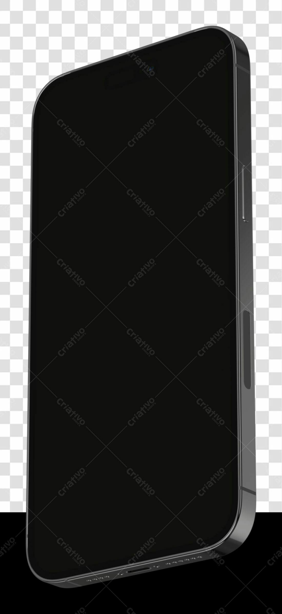 Mockup Smartphone Preto PNG com fundo transparente