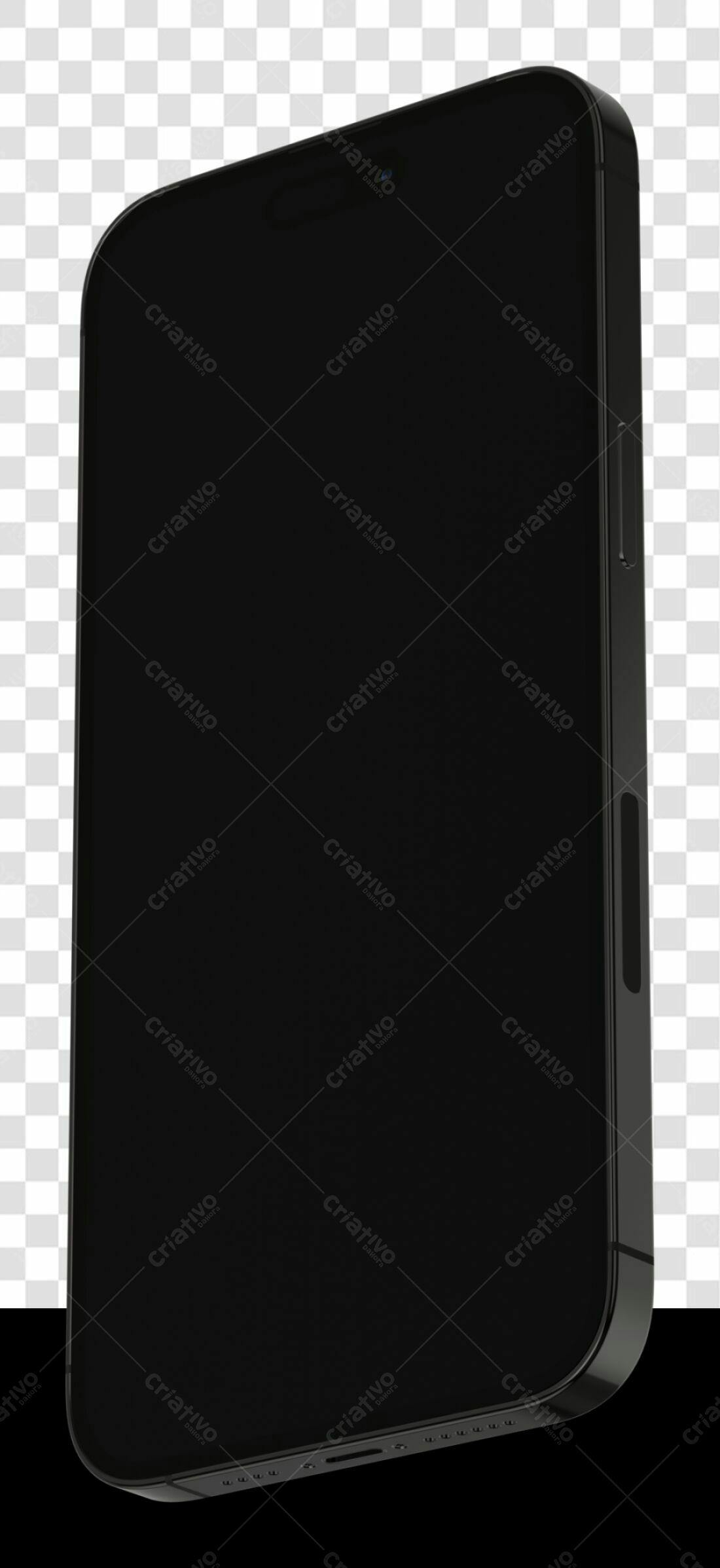 Mockup Celular Preto PNG com fundo transparente