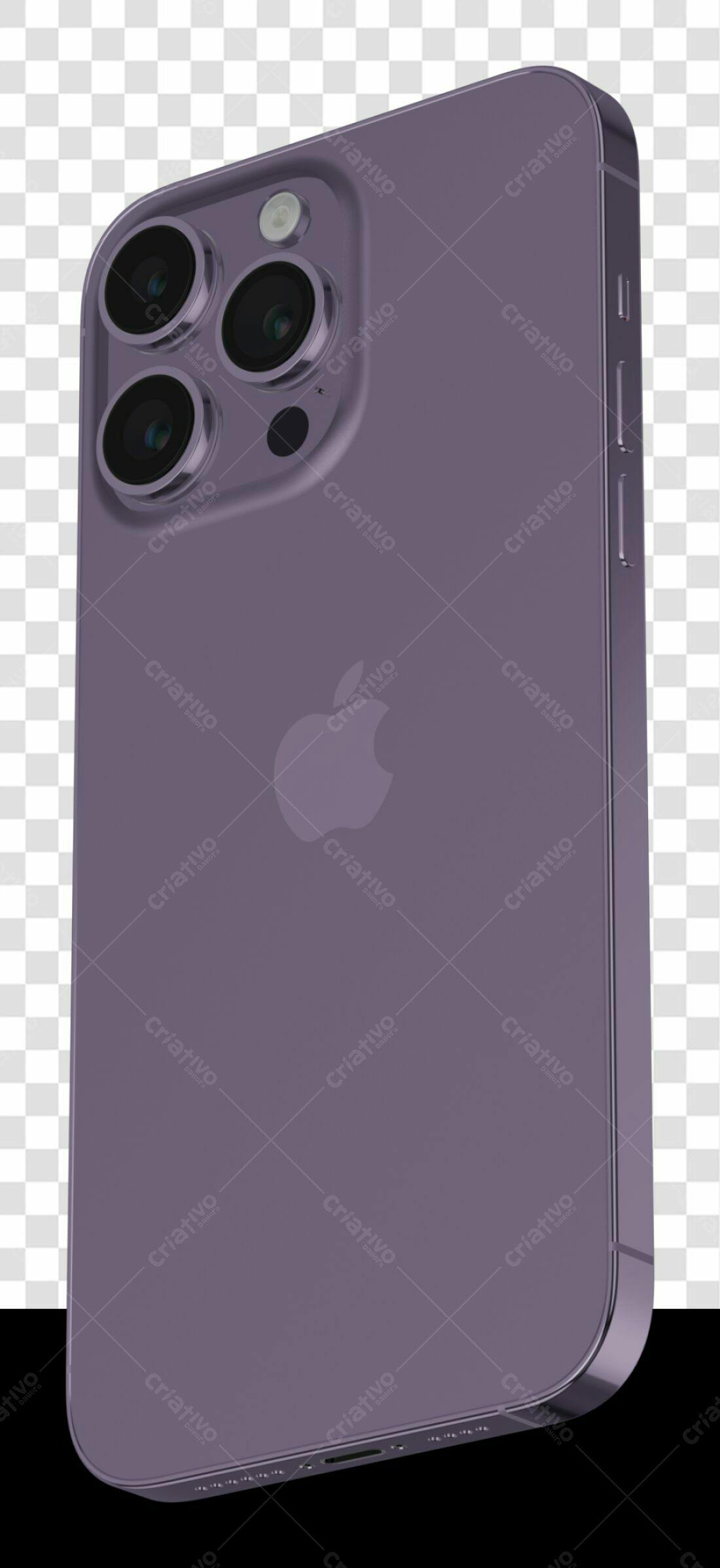 Mockup iPhone Roxo PNG com fundo transparente