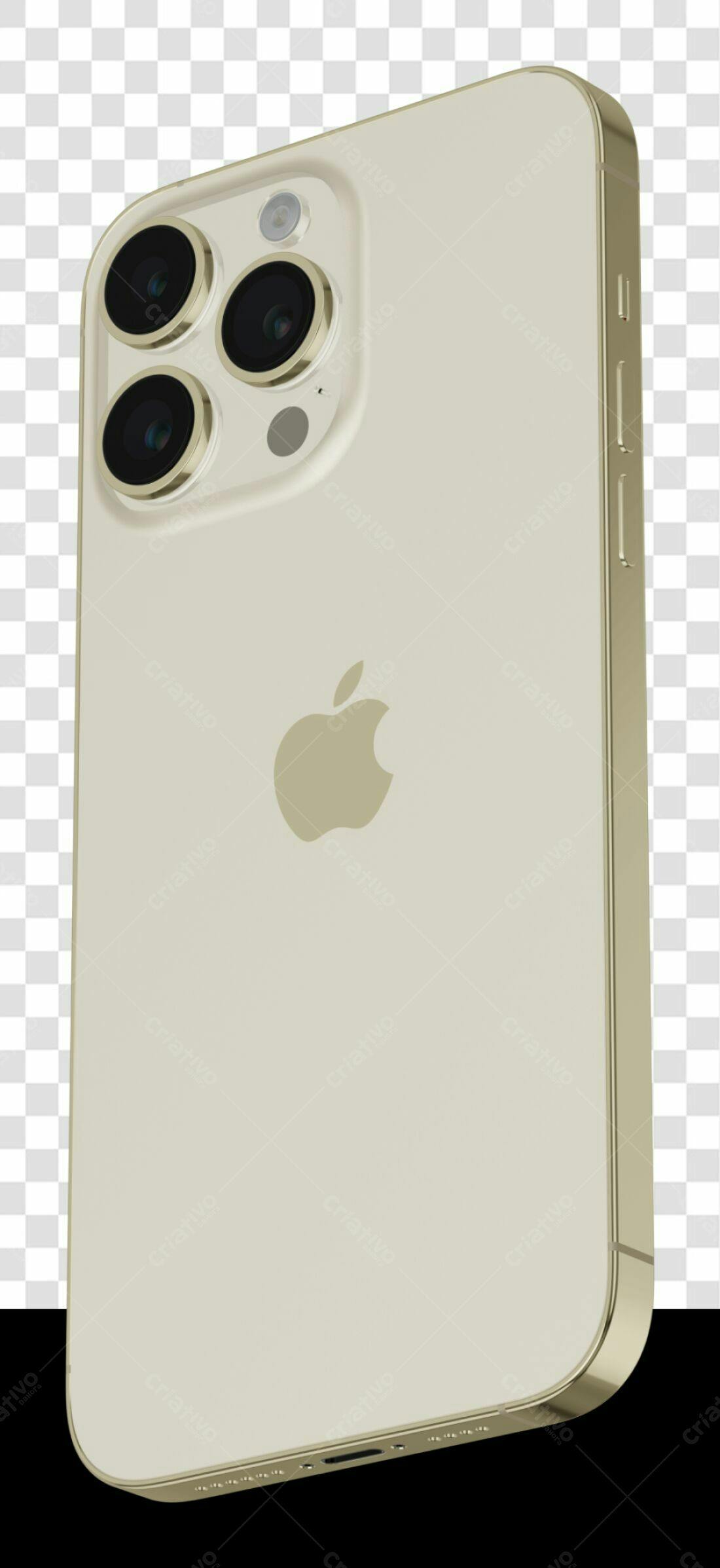 Mockup iPhone dourado PNG com fundo transparente