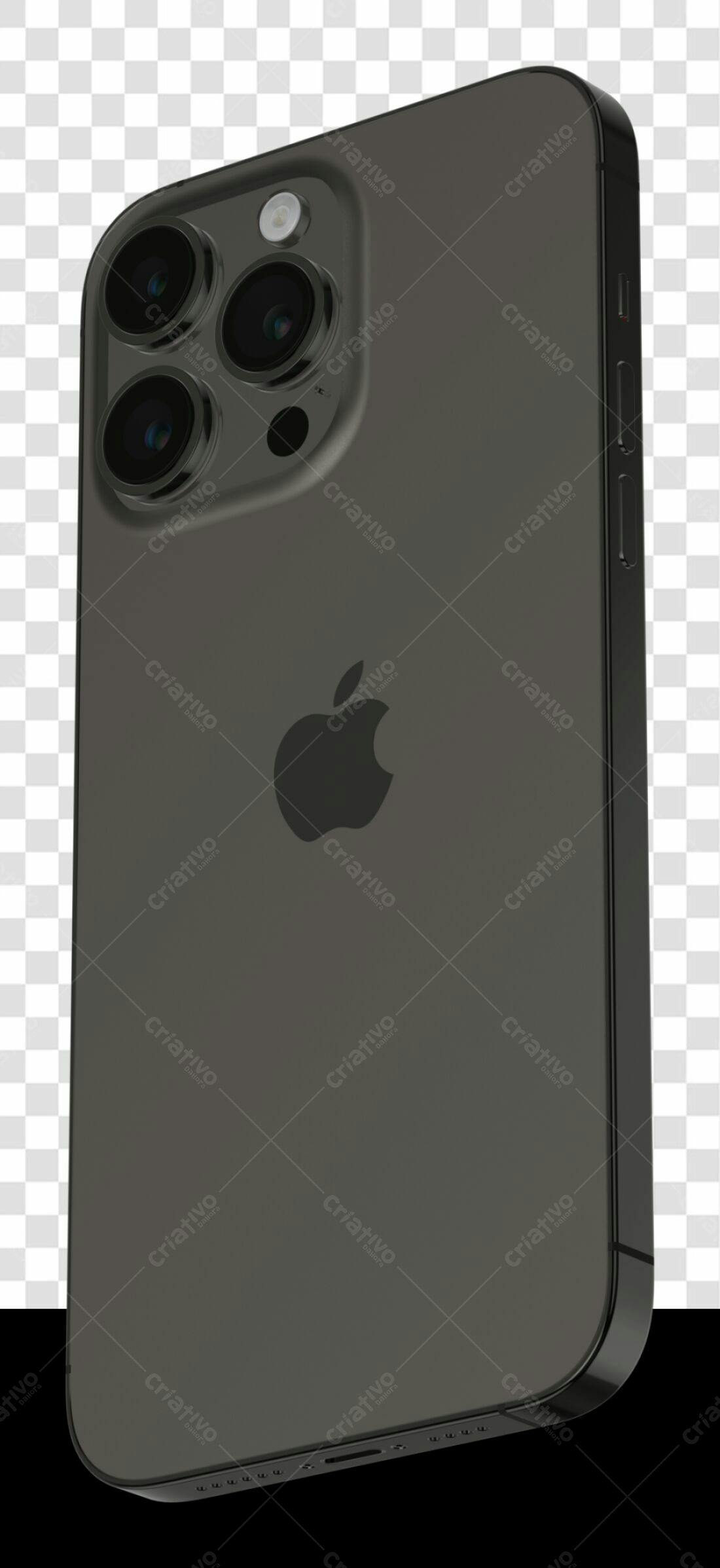 Mockup iPhone Preto PNG com fundo transparente