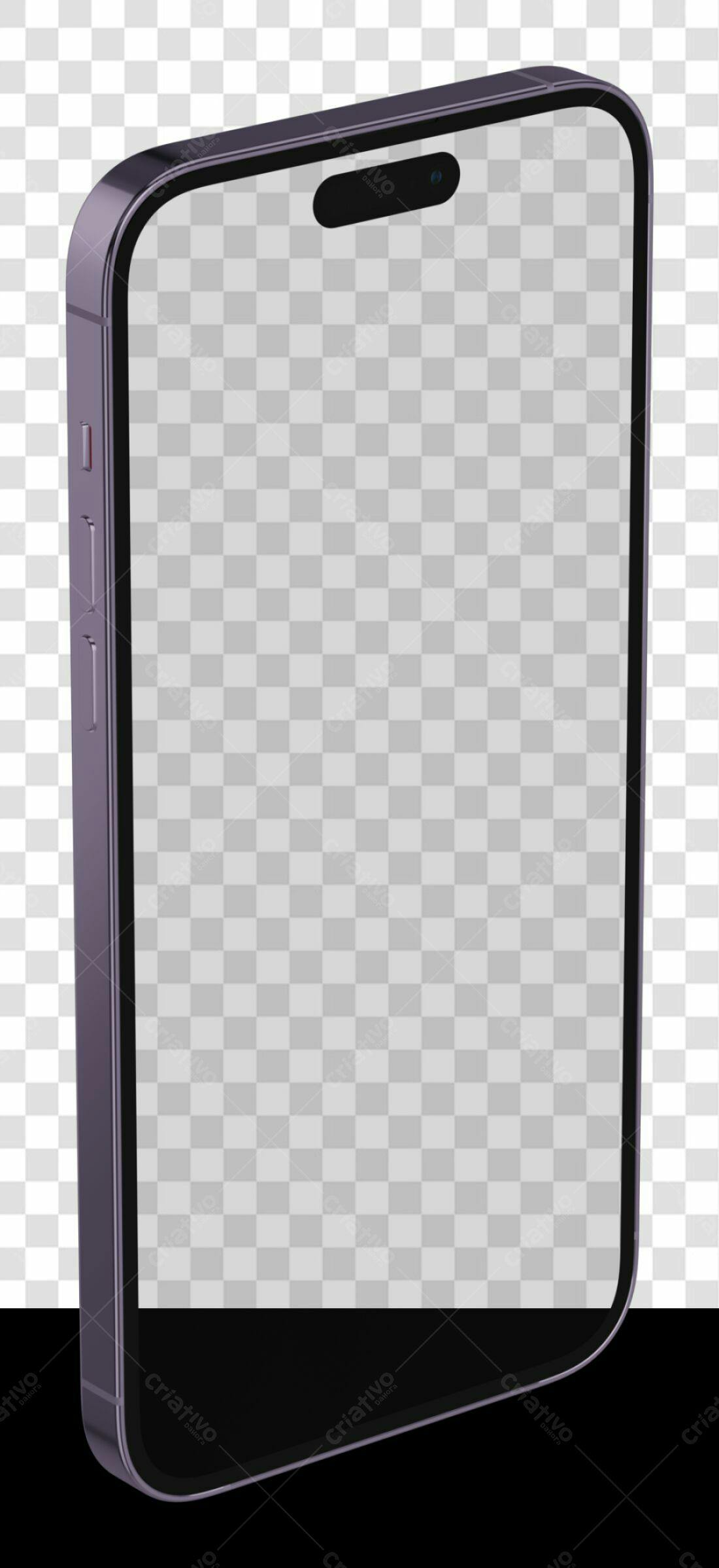 Mockup Smartphone Roxo PNG com fundo transparente