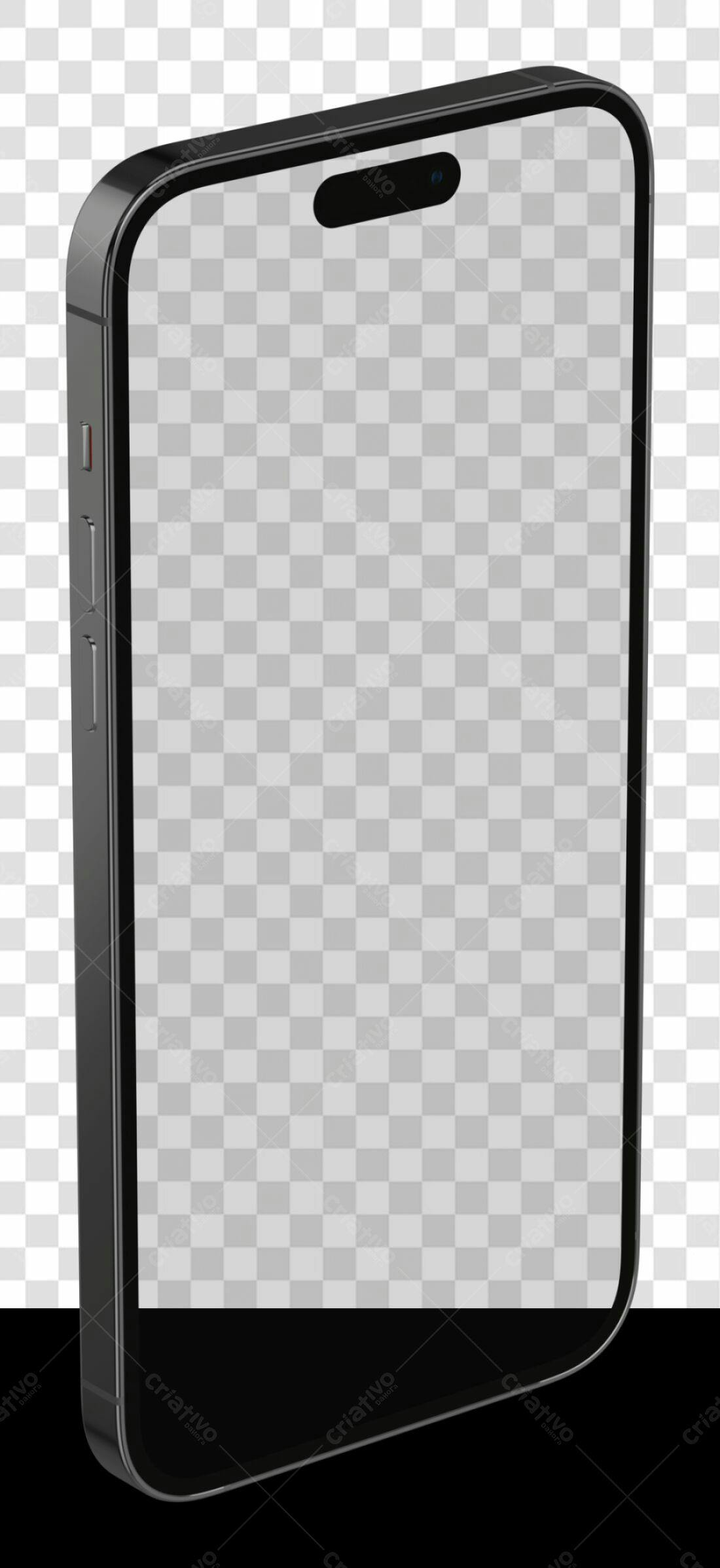Mockup Smartphone Preto PNG com fundo transparente