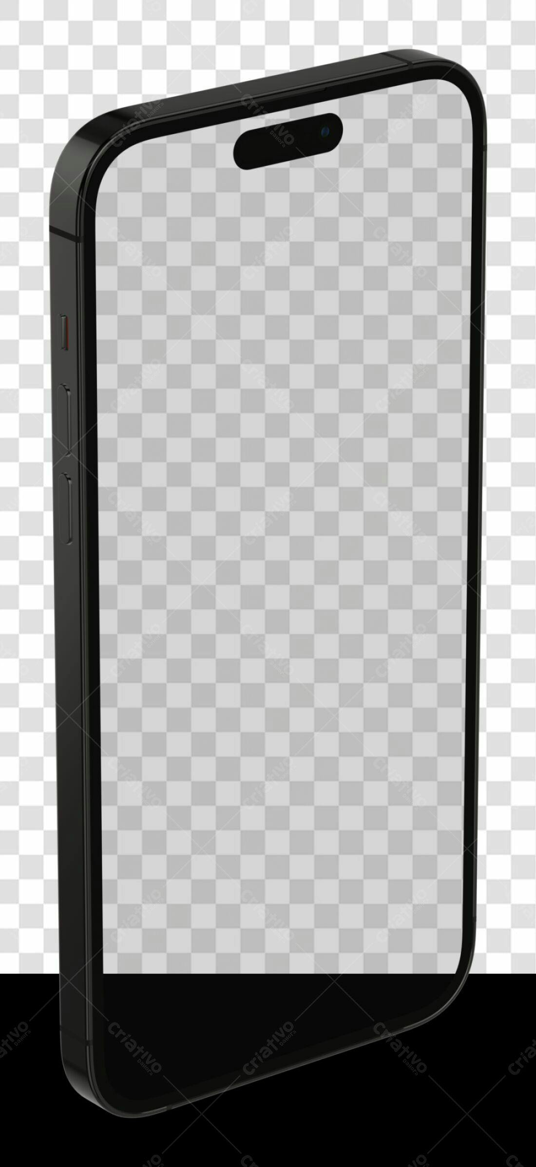Mockup Celular Preto PNG com fundo transparente