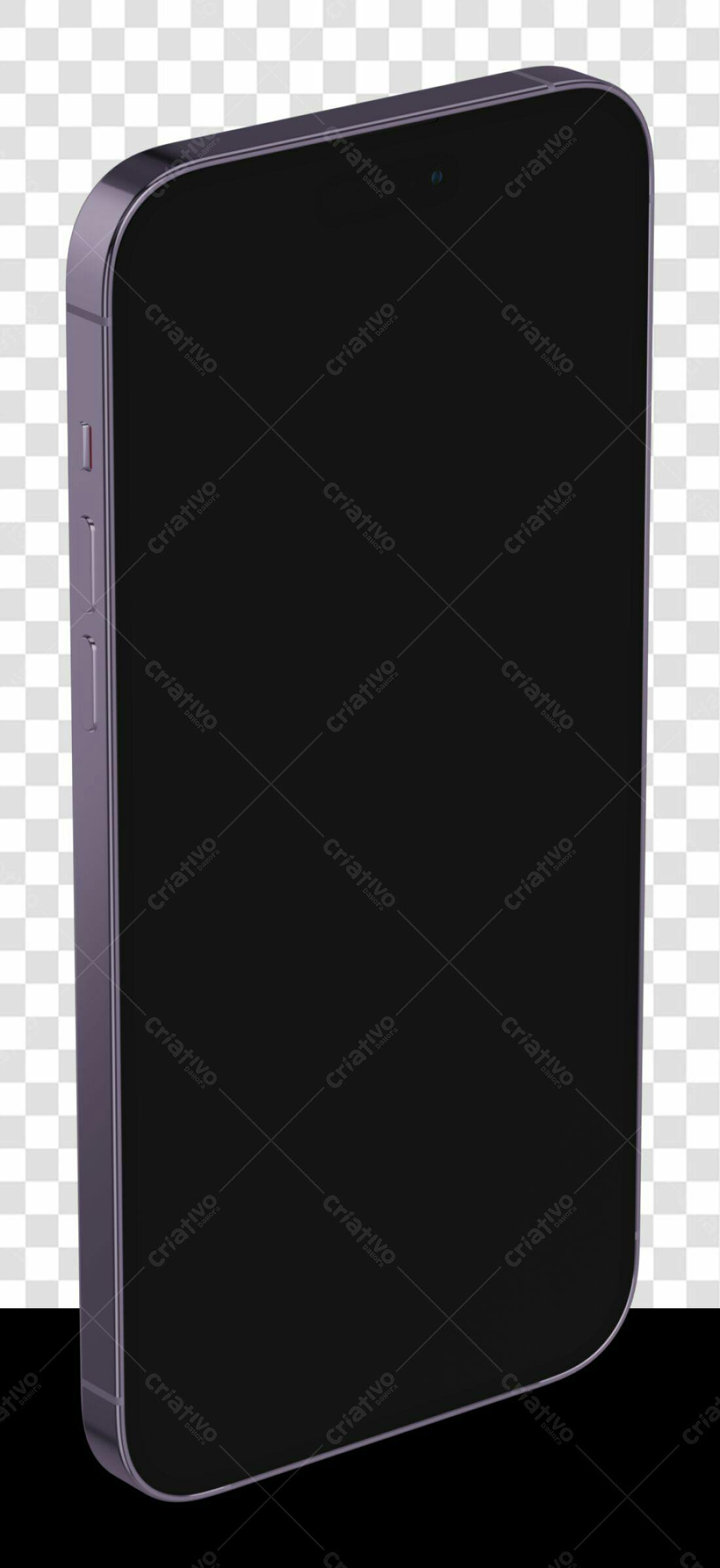 Mockup Celular Roxo PNG com fundo transparente