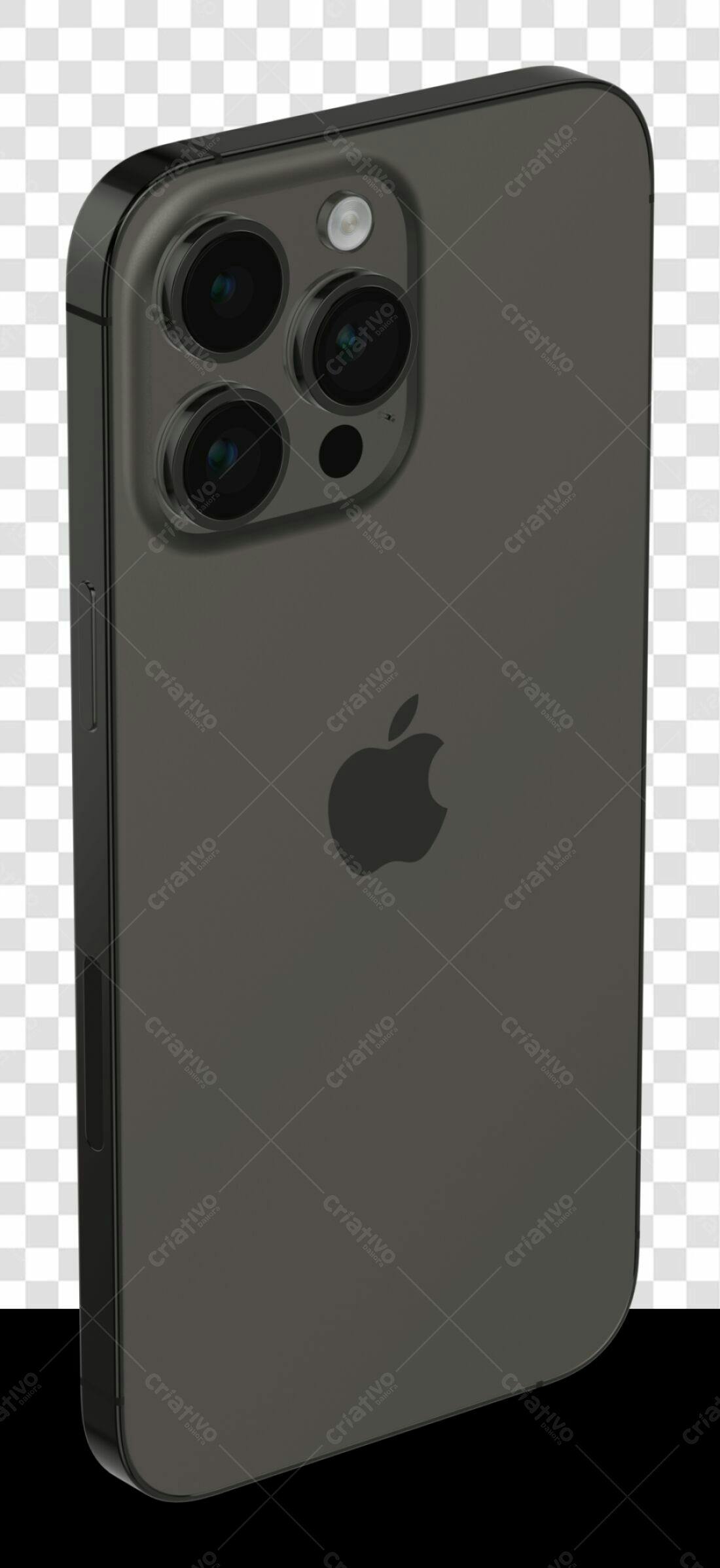Mockup iPhone Escuro PNG com fundo transparente