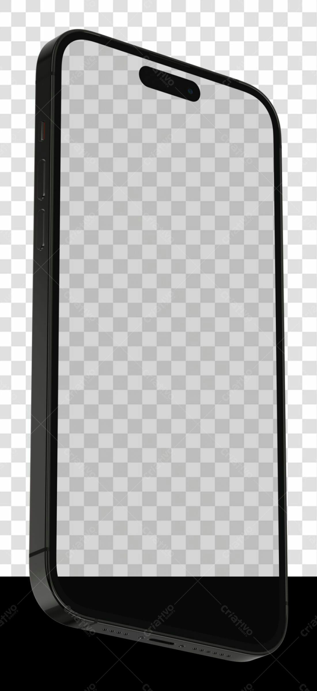 Mockup Smartphone Preto PNG com fundo transparente