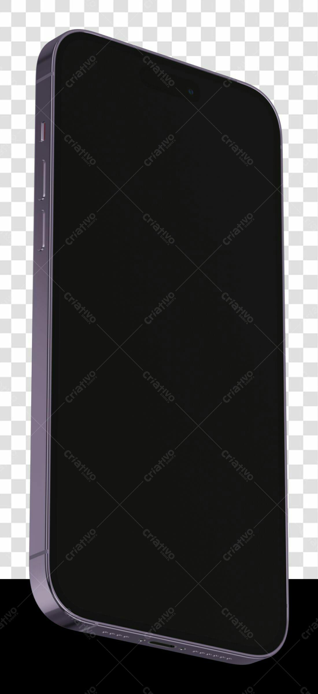 Mockup Smartphone Roxo PNG com fundo transparente