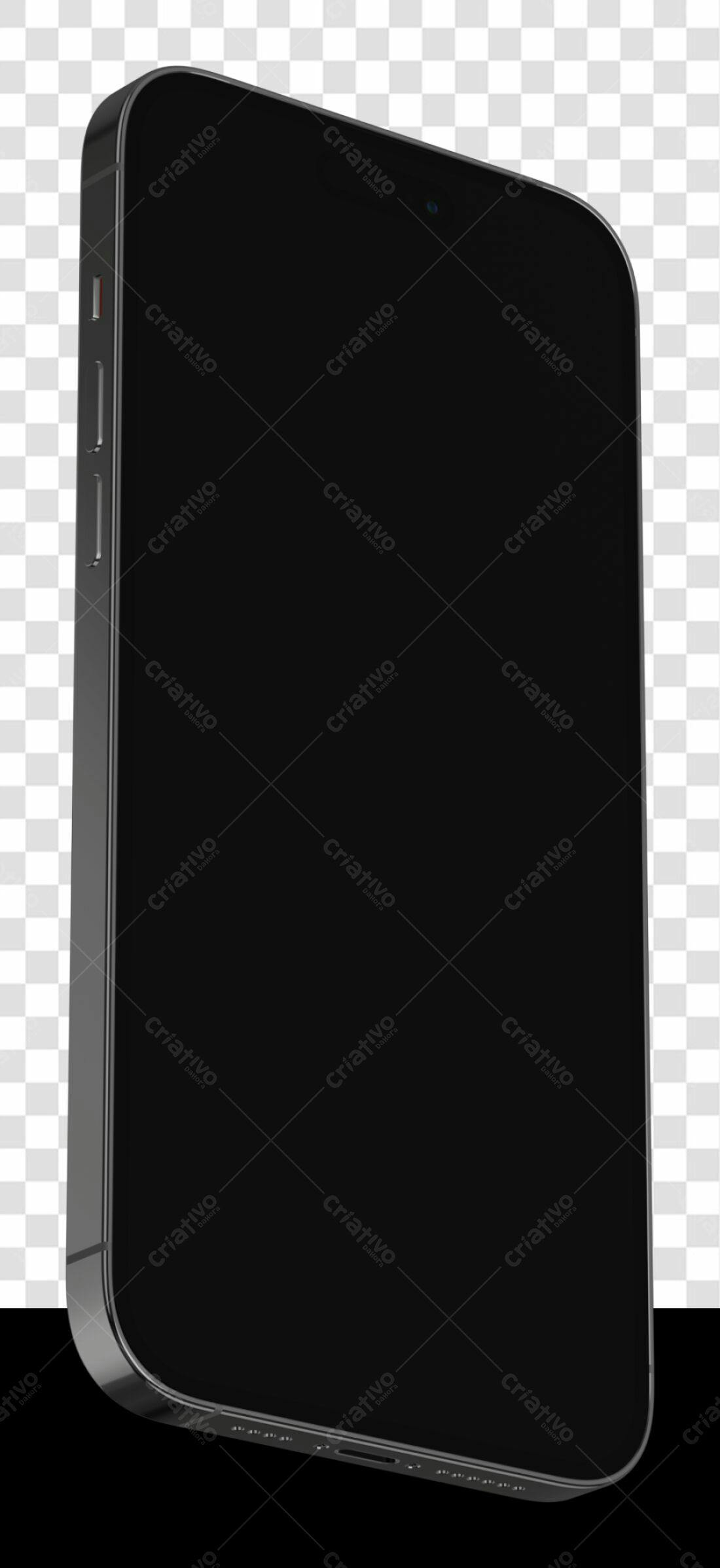 Mockup de Smartphone Preto PNG com fundo transparente