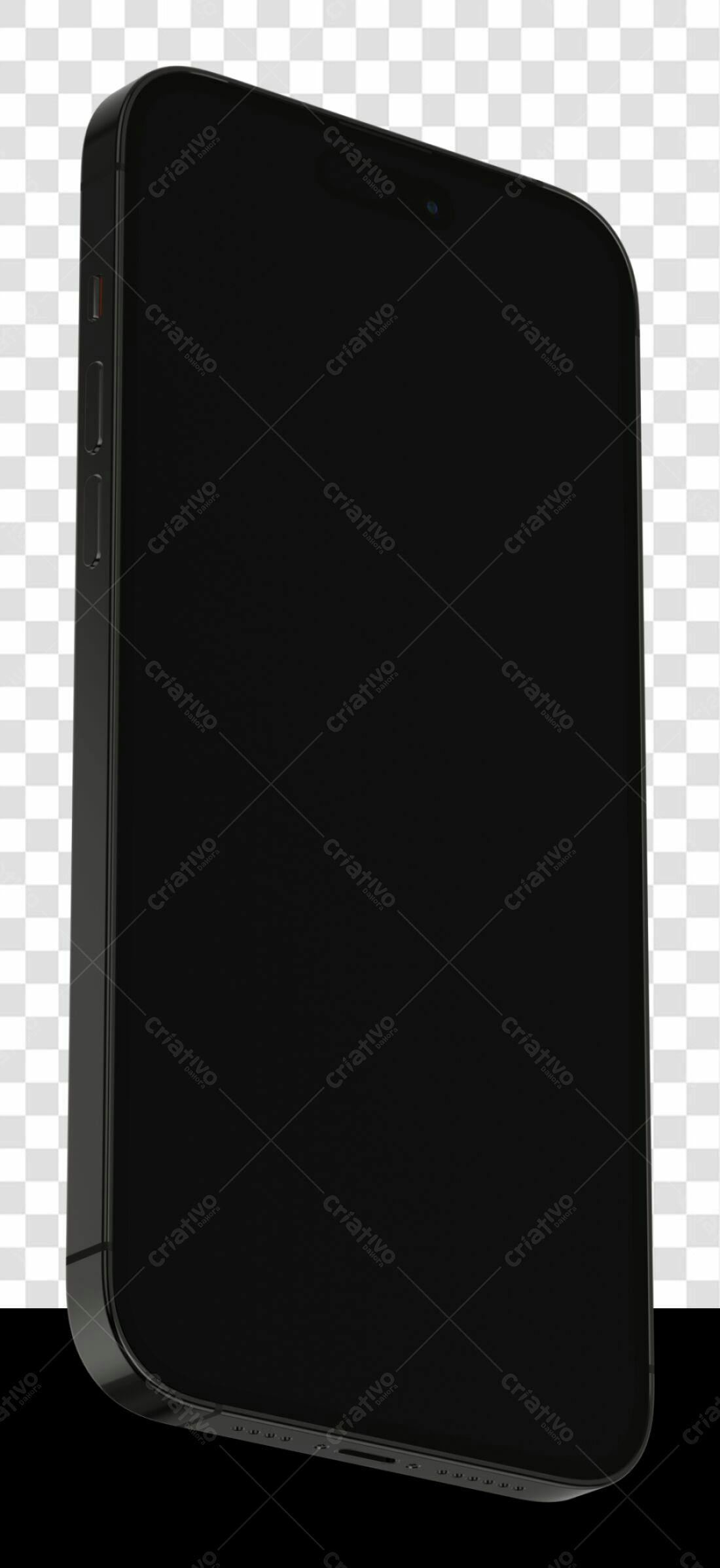 Mockup Smartphone Preto PNG com fundo transparente
