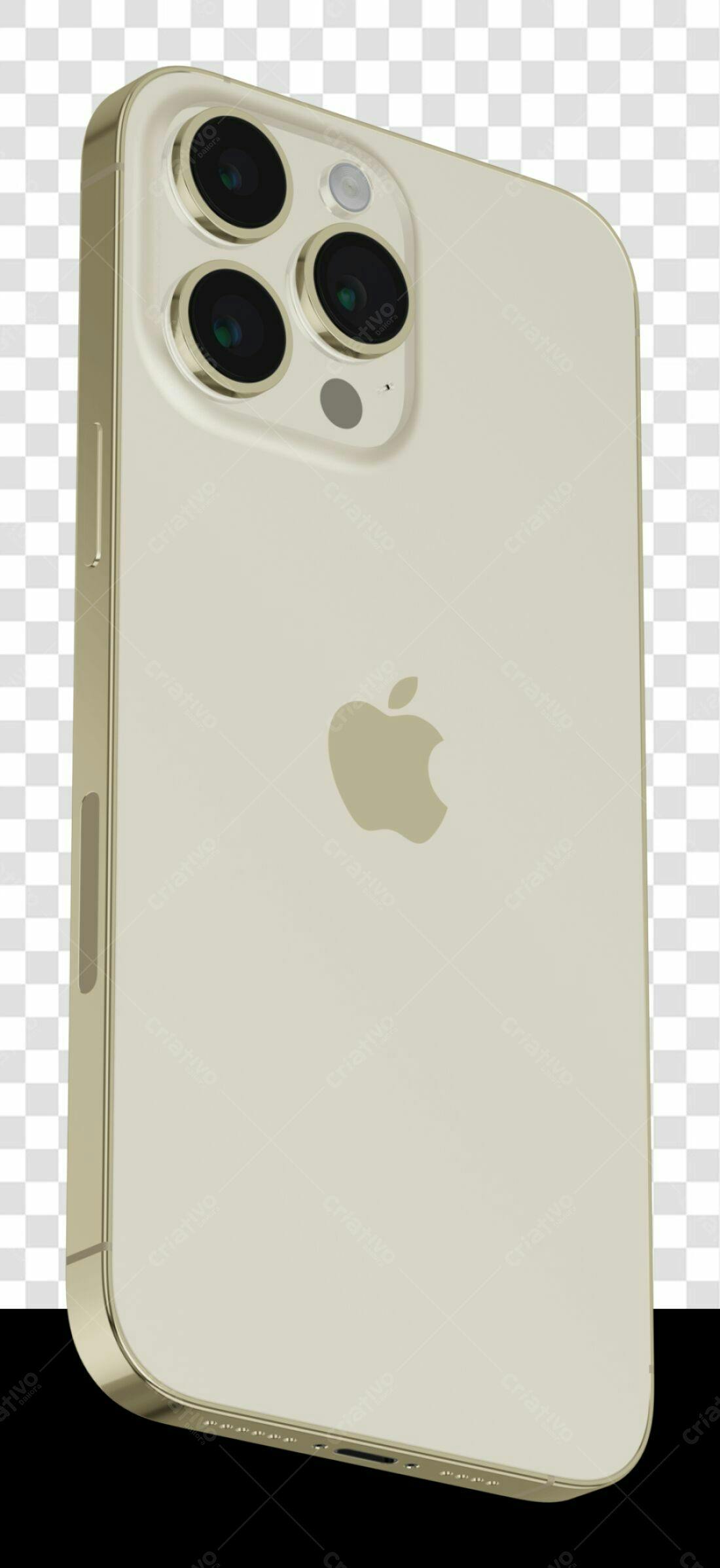 Mockup iPhone Bege PNG com fundo transparente
