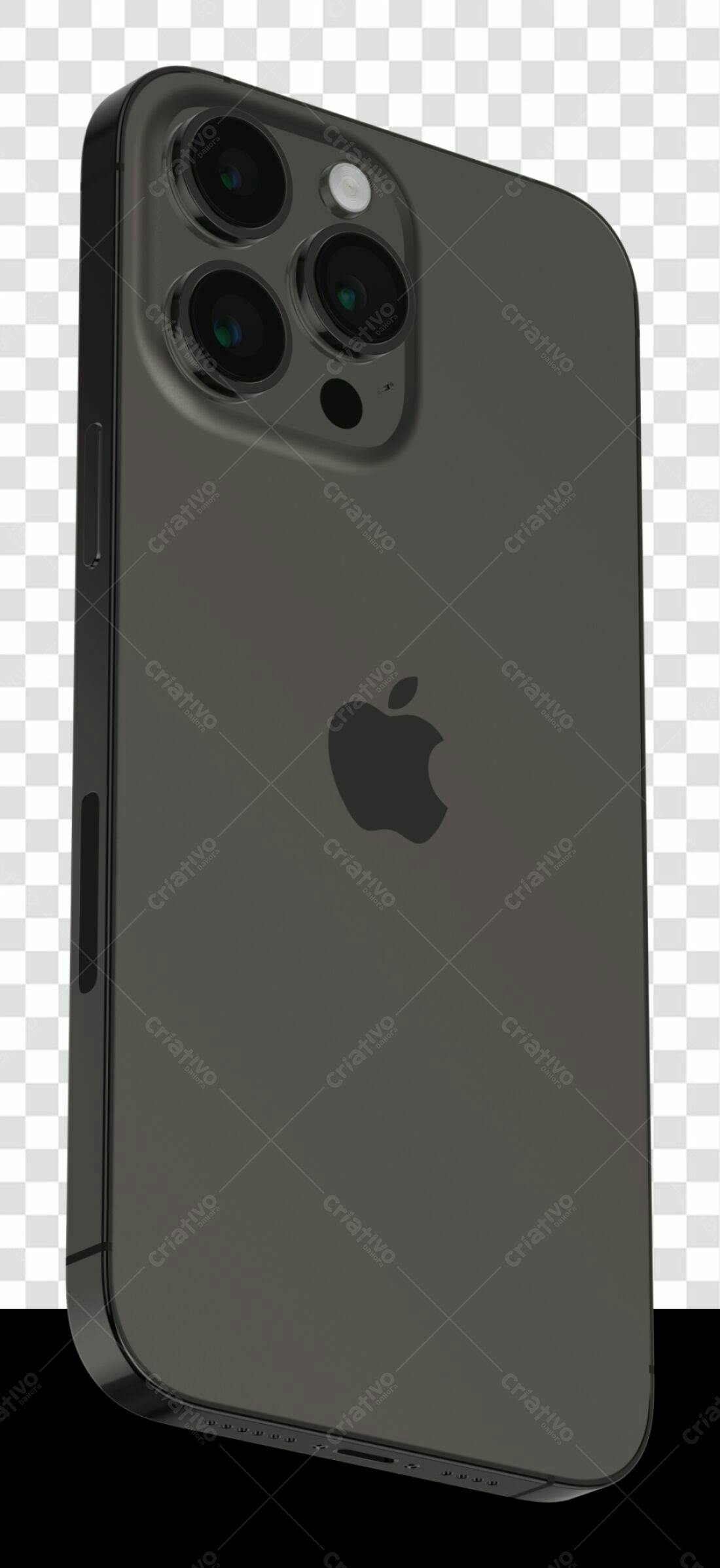Mockup iPhone Cinza Escuro PNG com fundo transparente