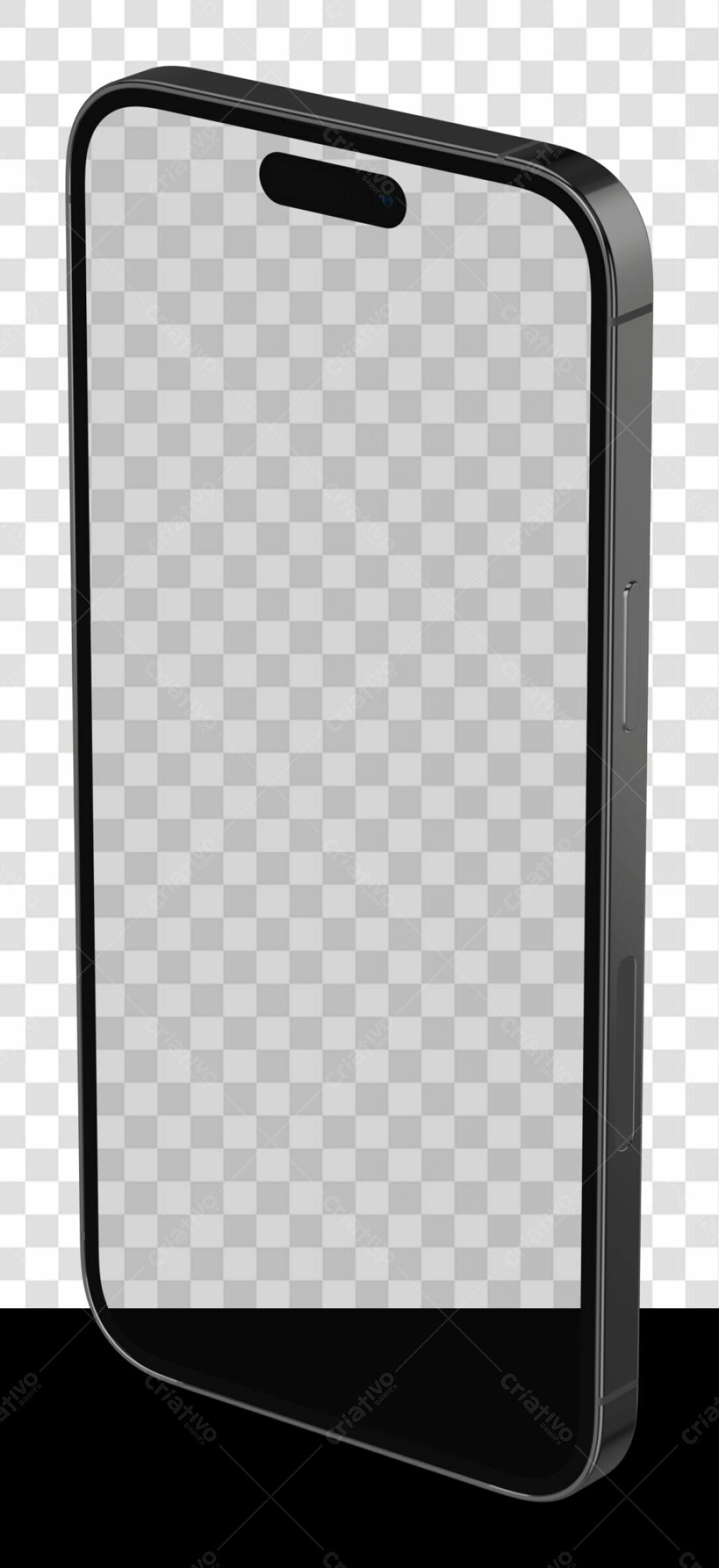 Mockup Celular Preto PNG com fundo transparente