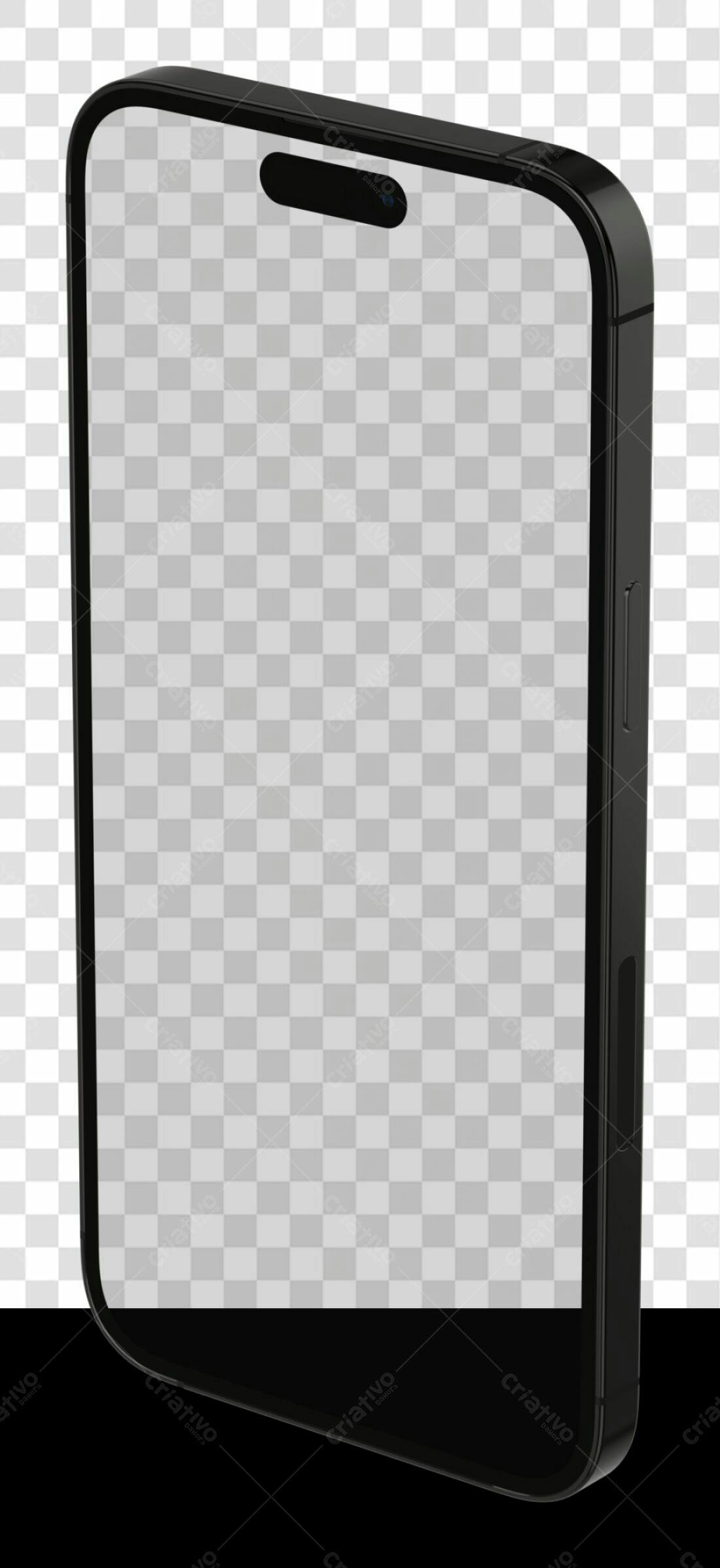 Mockup Smartphone Preto PNG com fundo transparente
