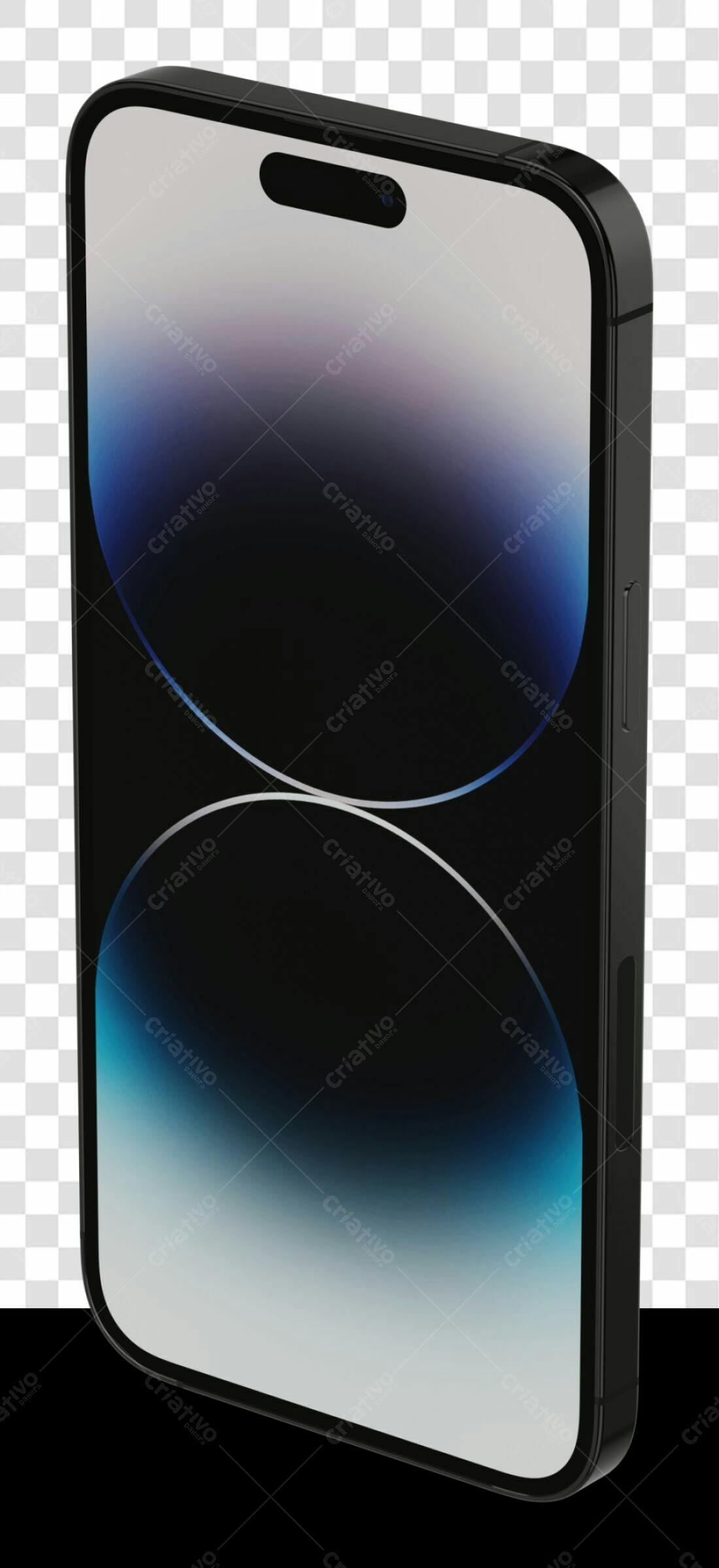 Mockup Smartphone Tela Escuro PNG com fundo transparente