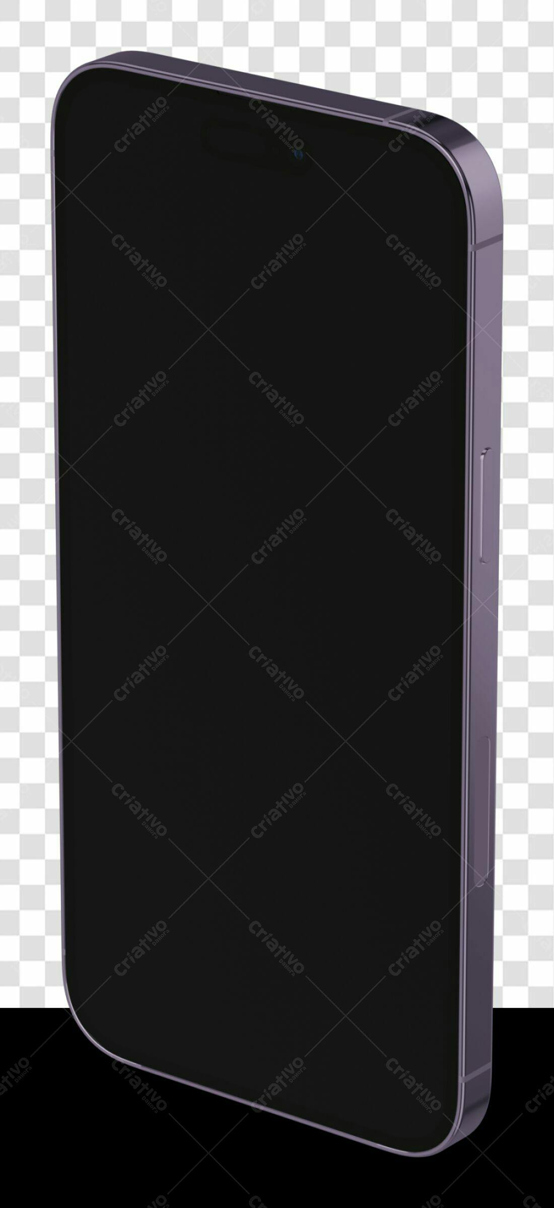 Mockup Smartphone Escuro PNG com fundo transparente